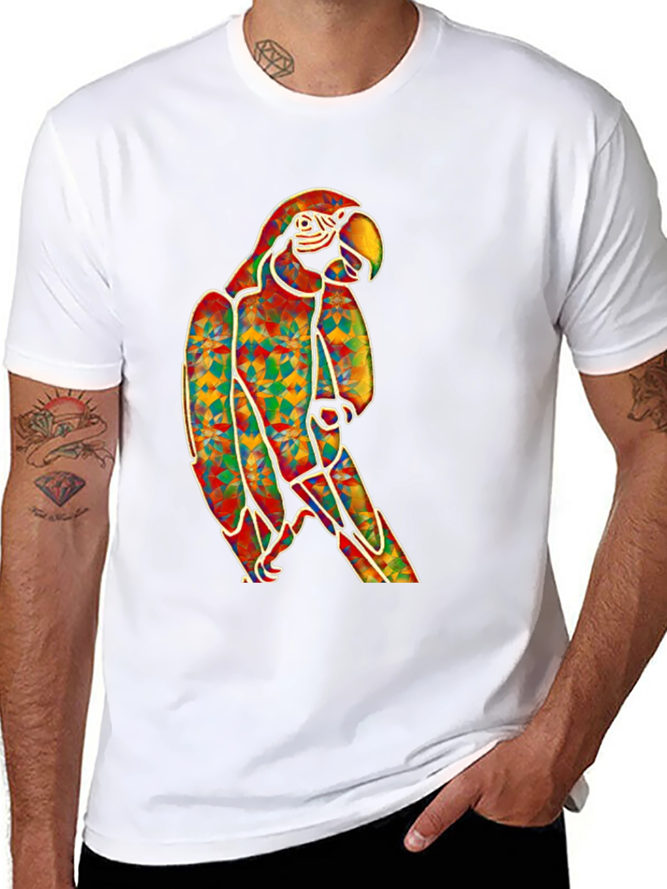 Vibrant Parrot Graphic T-Shirt