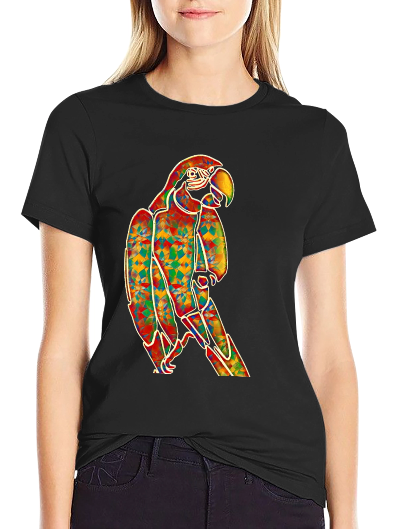 Vibrant Parrot Graphic T-Shirt