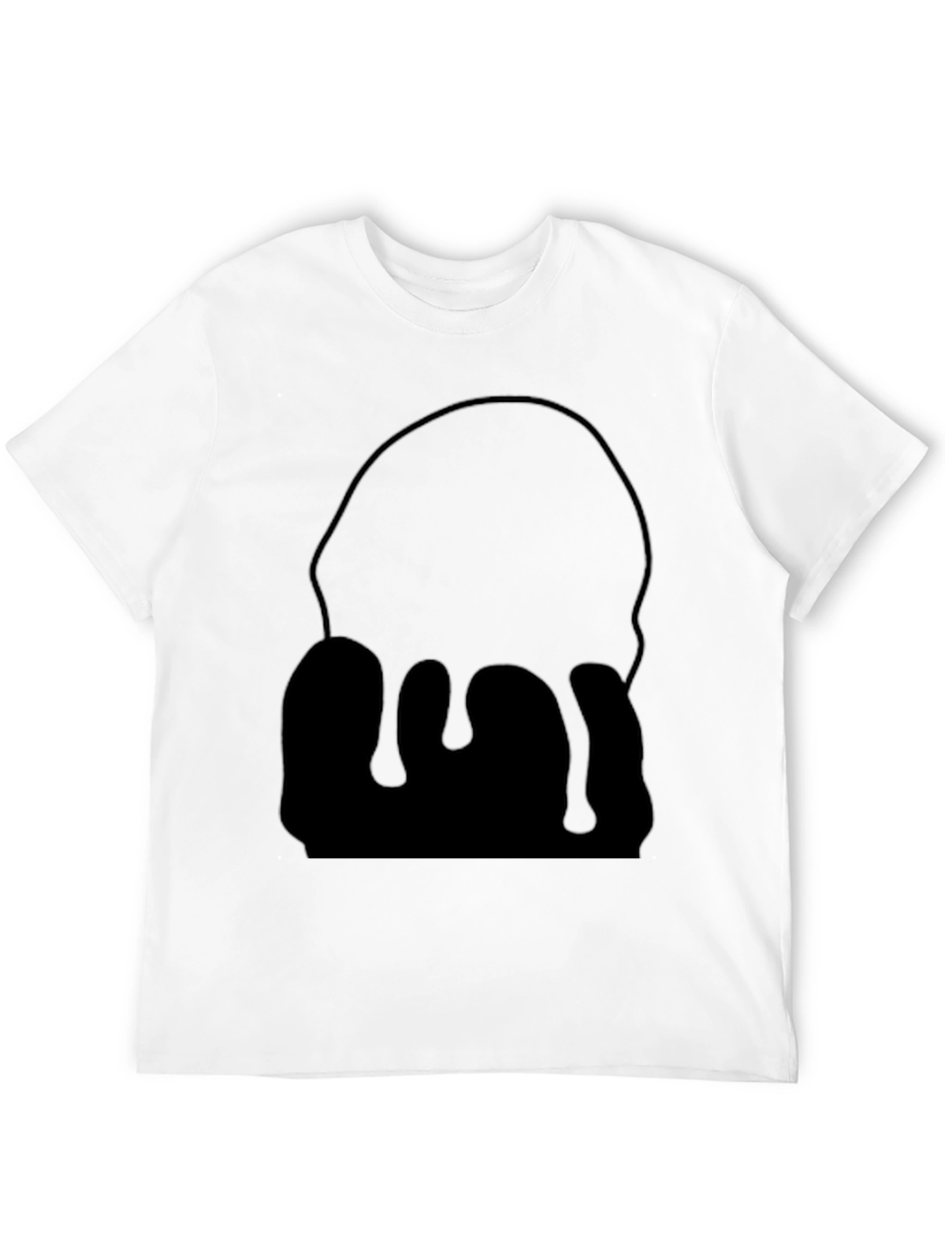 Mens Black Drip Graphic Tee - Modern Casual Style