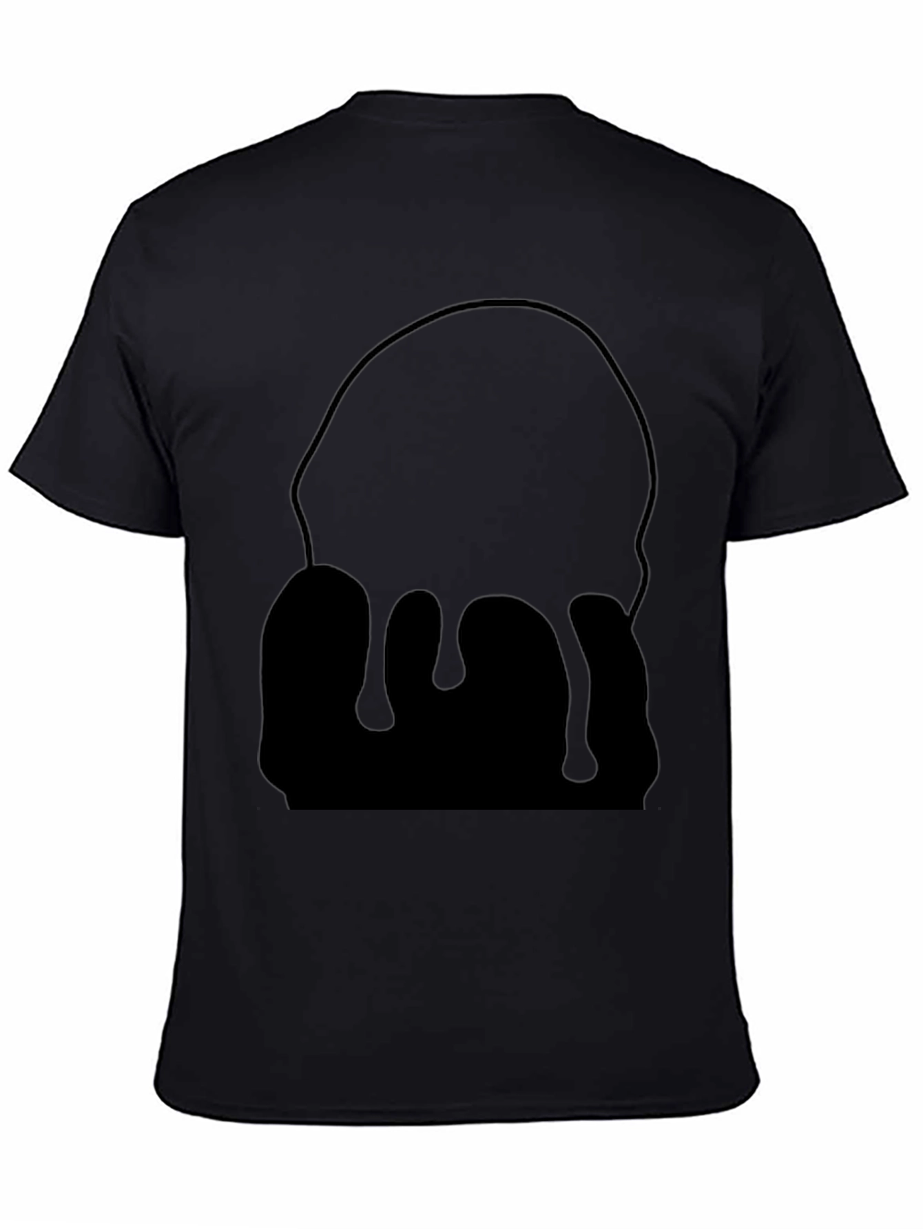 Mens Black Drip Graphic Tee - Modern Casual Style