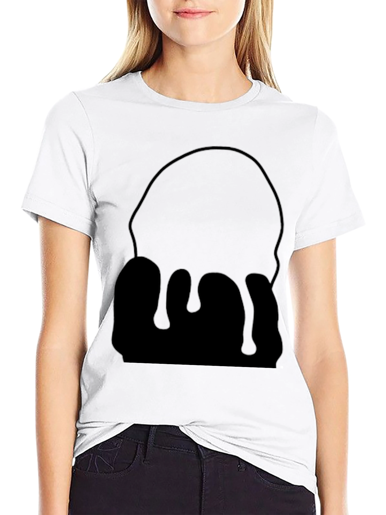 Mens Black Drip Graphic Tee - Modern Casual Style
