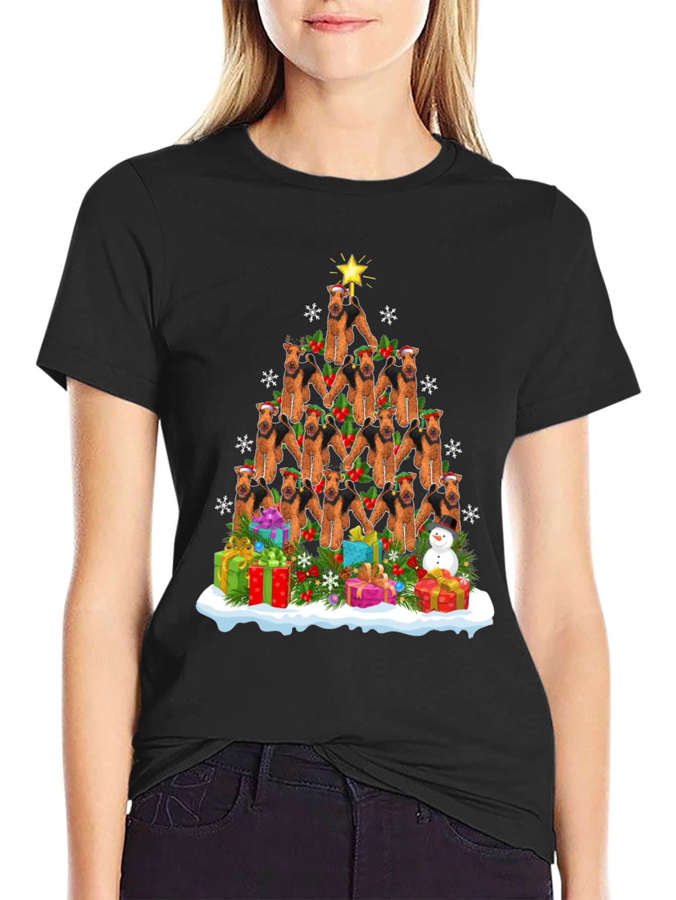 Airedale Terrier Christmas Tree T-Shirt