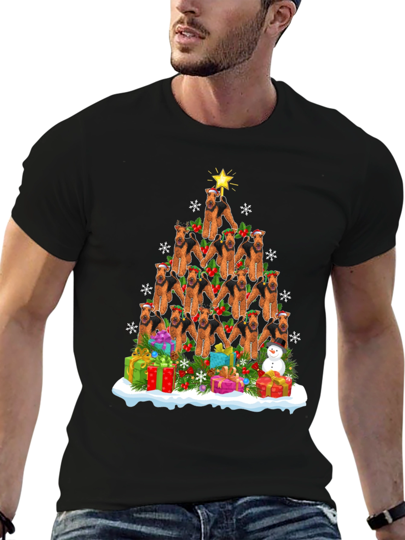 Airedale Terrier Christmas Tree T-Shirt