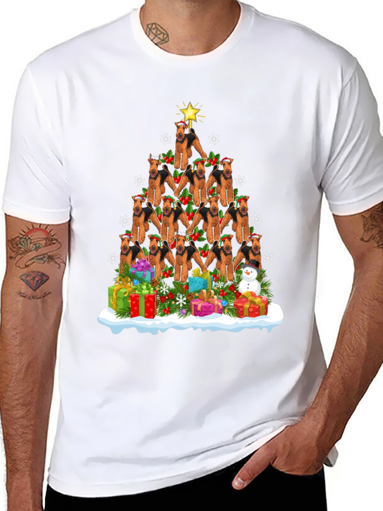 Airedale Terrier Christmas Tree T-Shirt