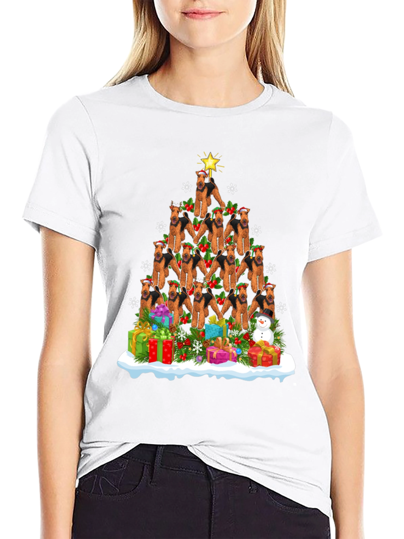 Airedale Terrier Christmas Tree T-Shirt