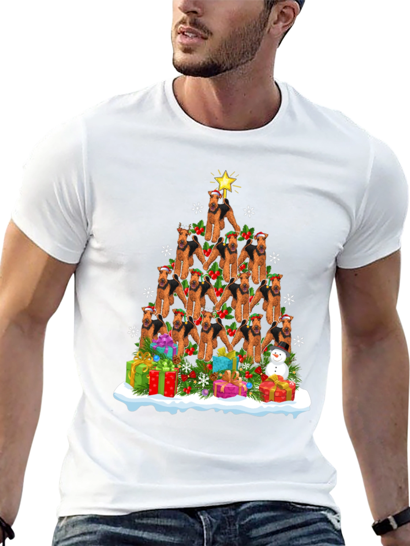 Airedale Terrier Christmas Tree T-Shirt