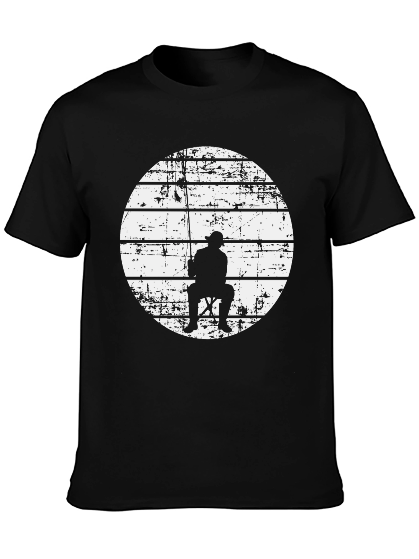 Fisherman Silhouette Graphic T-Shirt