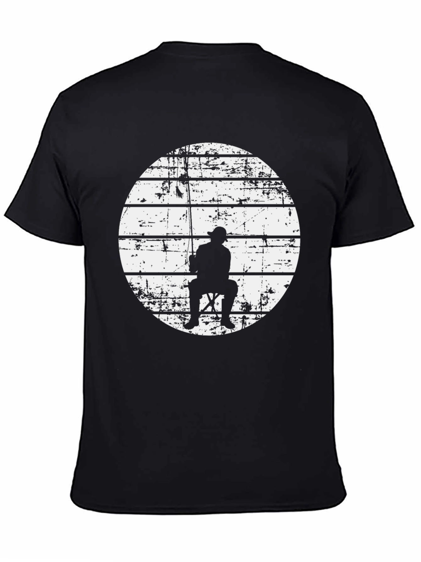 Fisherman Silhouette Graphic T-Shirt