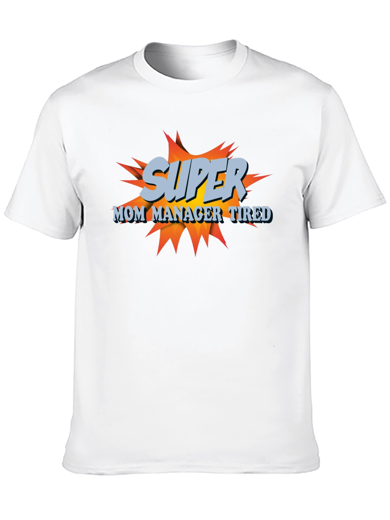 Super Mom Manager Tired T-Shirt - Black Cotton Blend