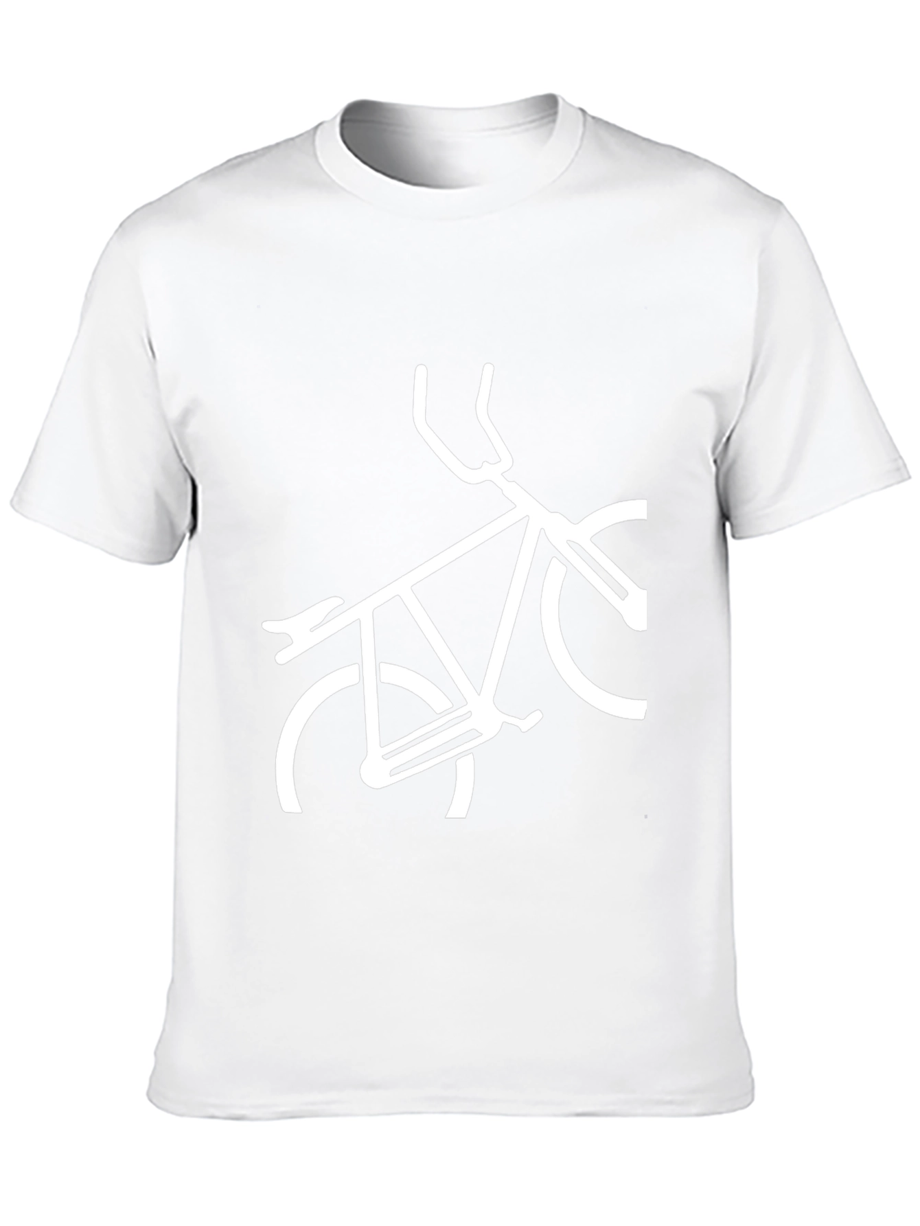 Mens Black T-Shirt with White Bike Graphic