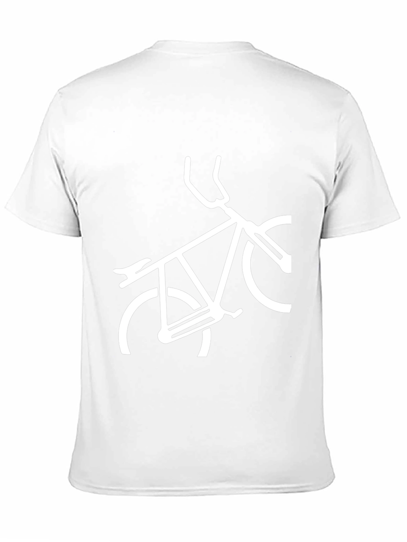 Mens Black T-Shirt with White Bike Graphic