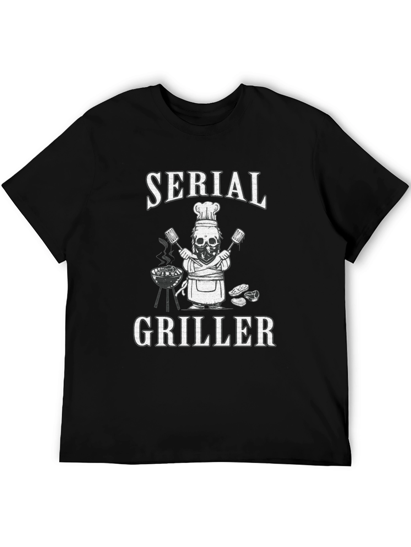 Serial Griller T-Shirt - BBQ Skeleton Chef