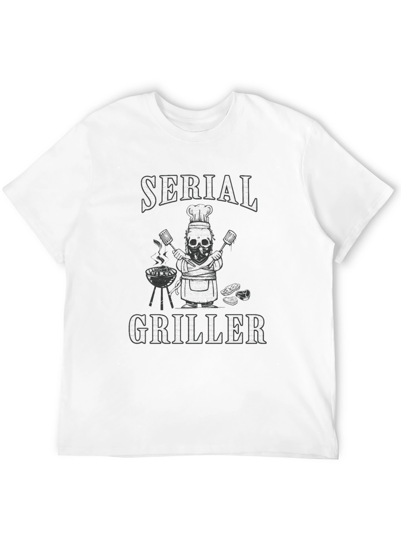 Serial Griller T-Shirt - BBQ Skeleton Chef