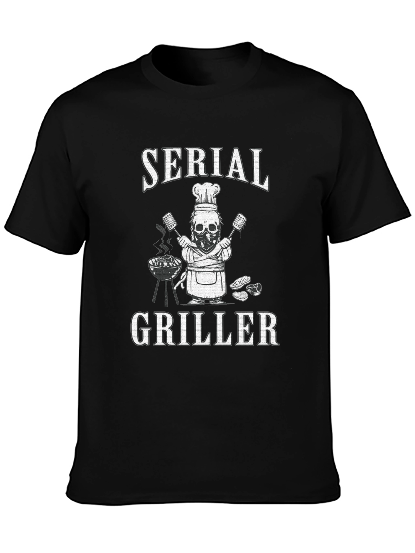Serial Griller T-Shirt - BBQ Skeleton Chef