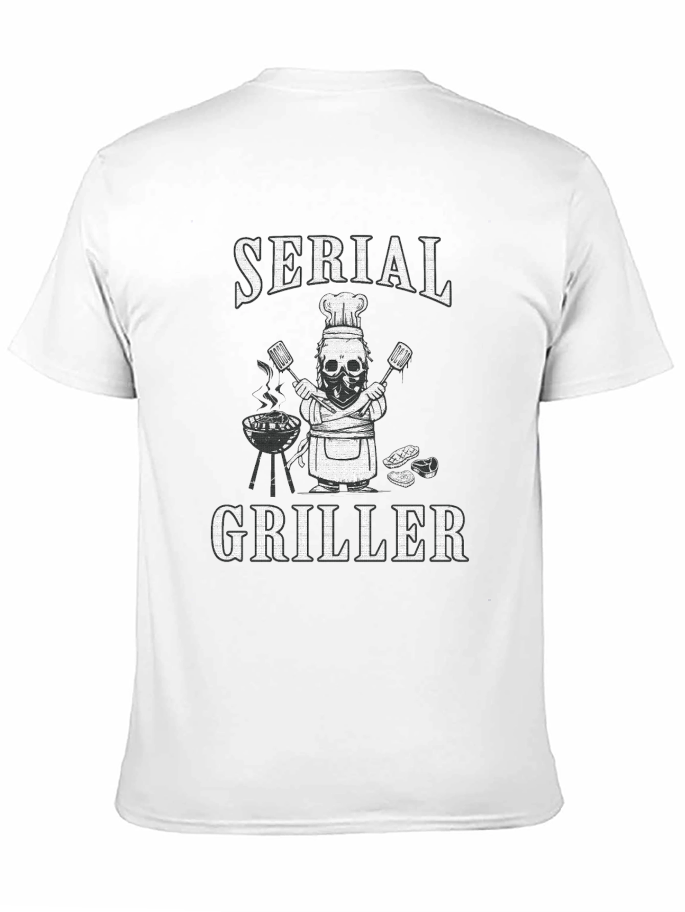 Serial Griller T-Shirt - BBQ Skeleton Chef