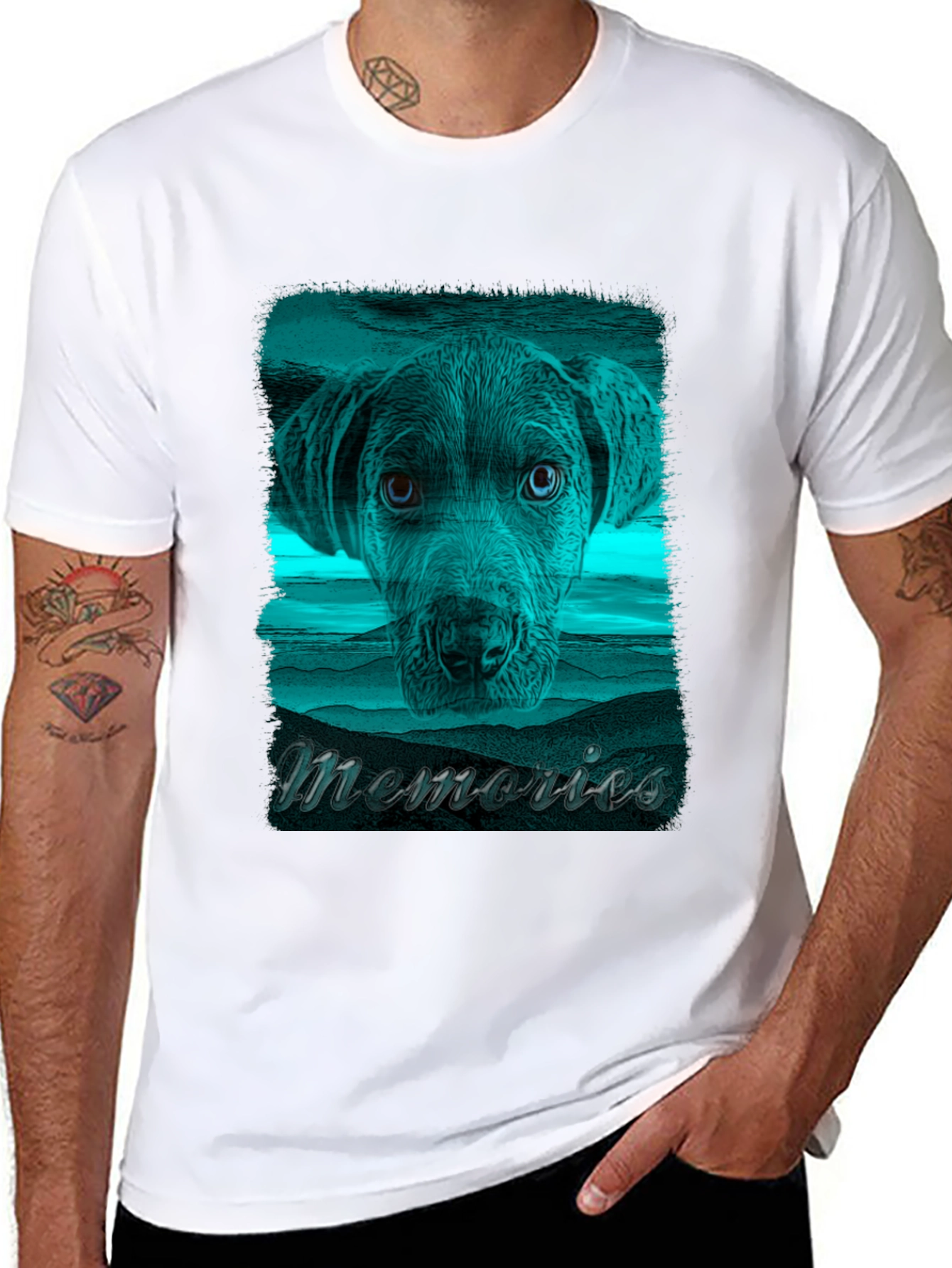 Memories Dog Graphic Tee - Stylish Comfort