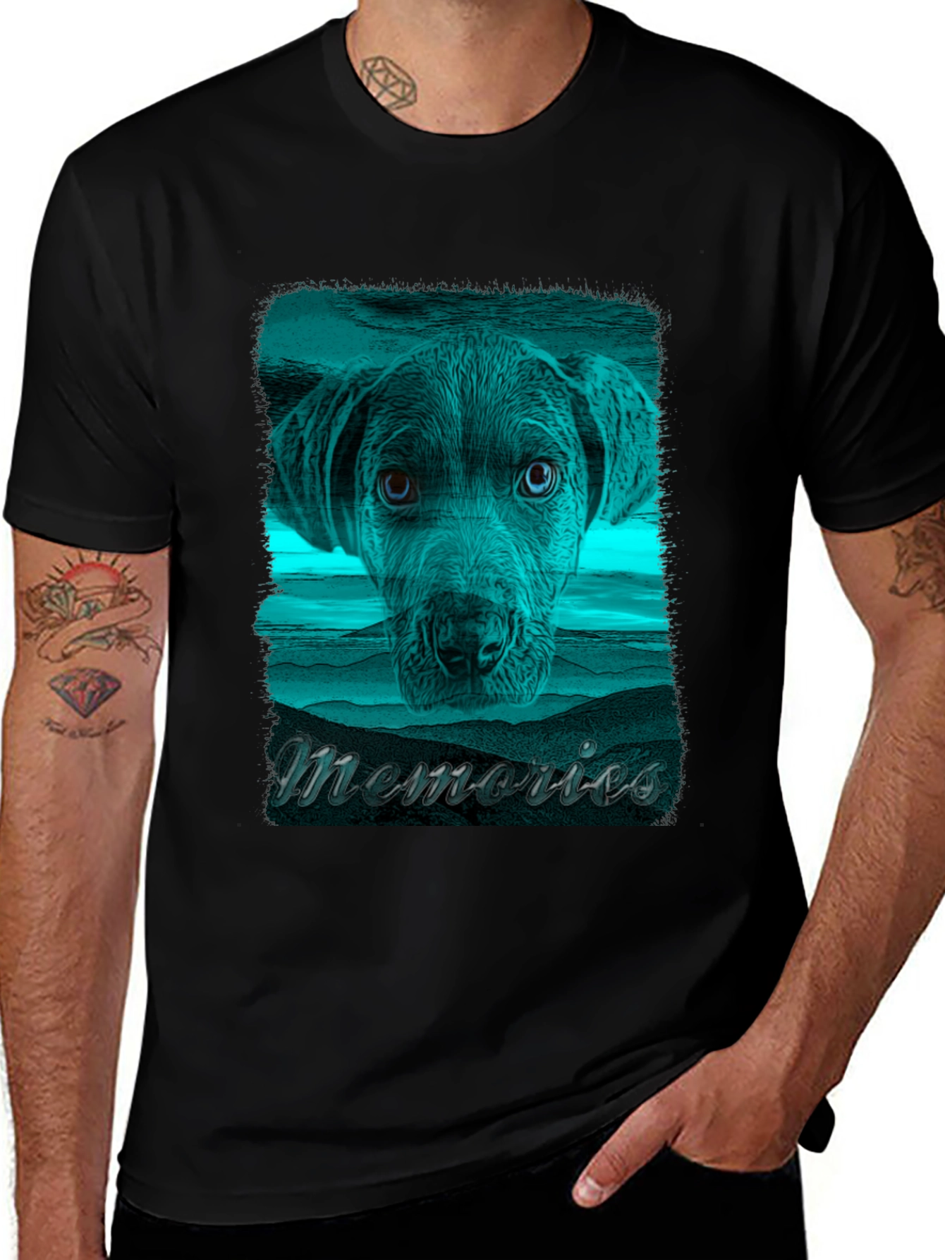 Memories Dog Graphic Tee - Stylish Comfort
