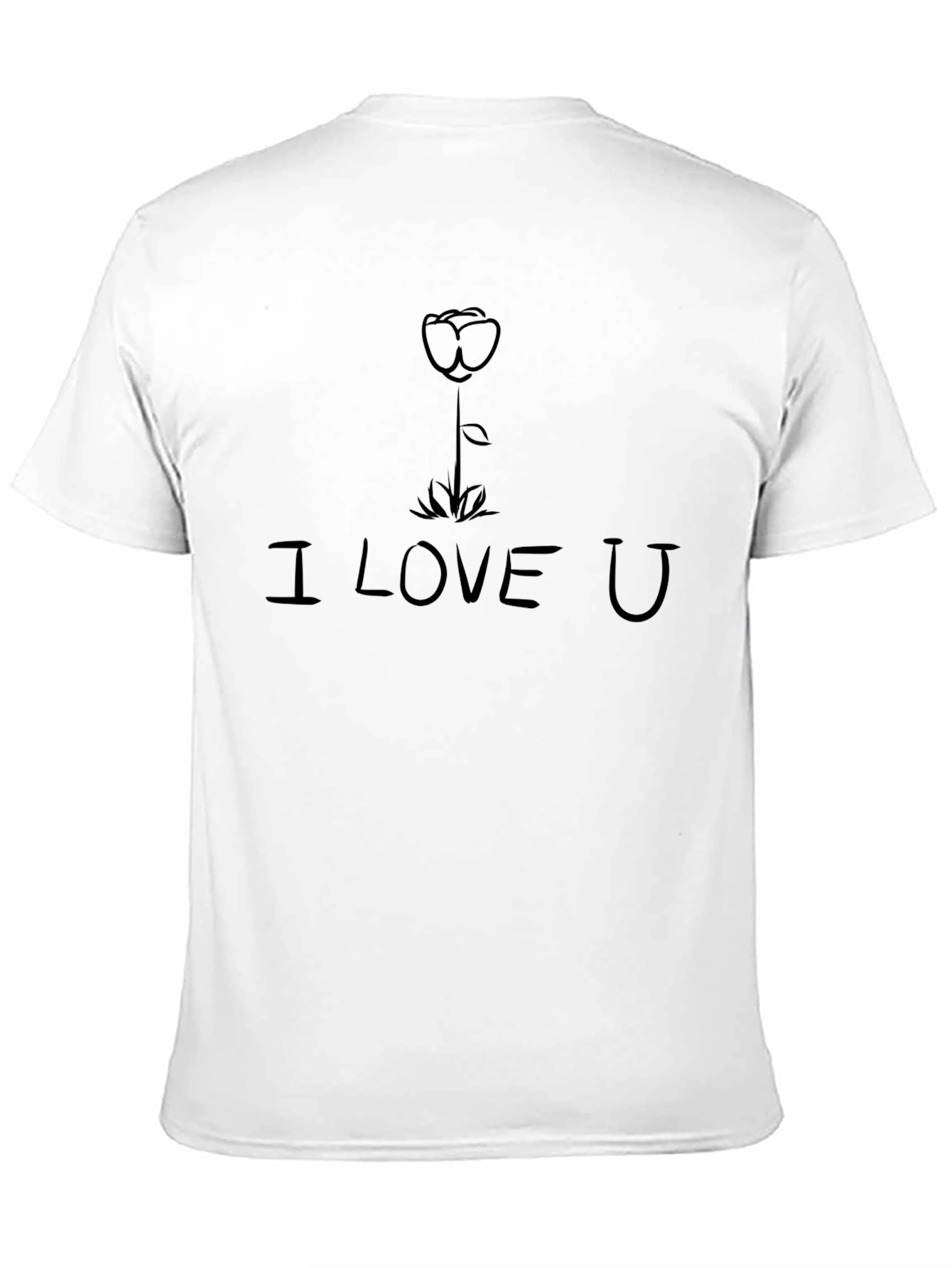 I Love U Black Graphic Tee - Unisex