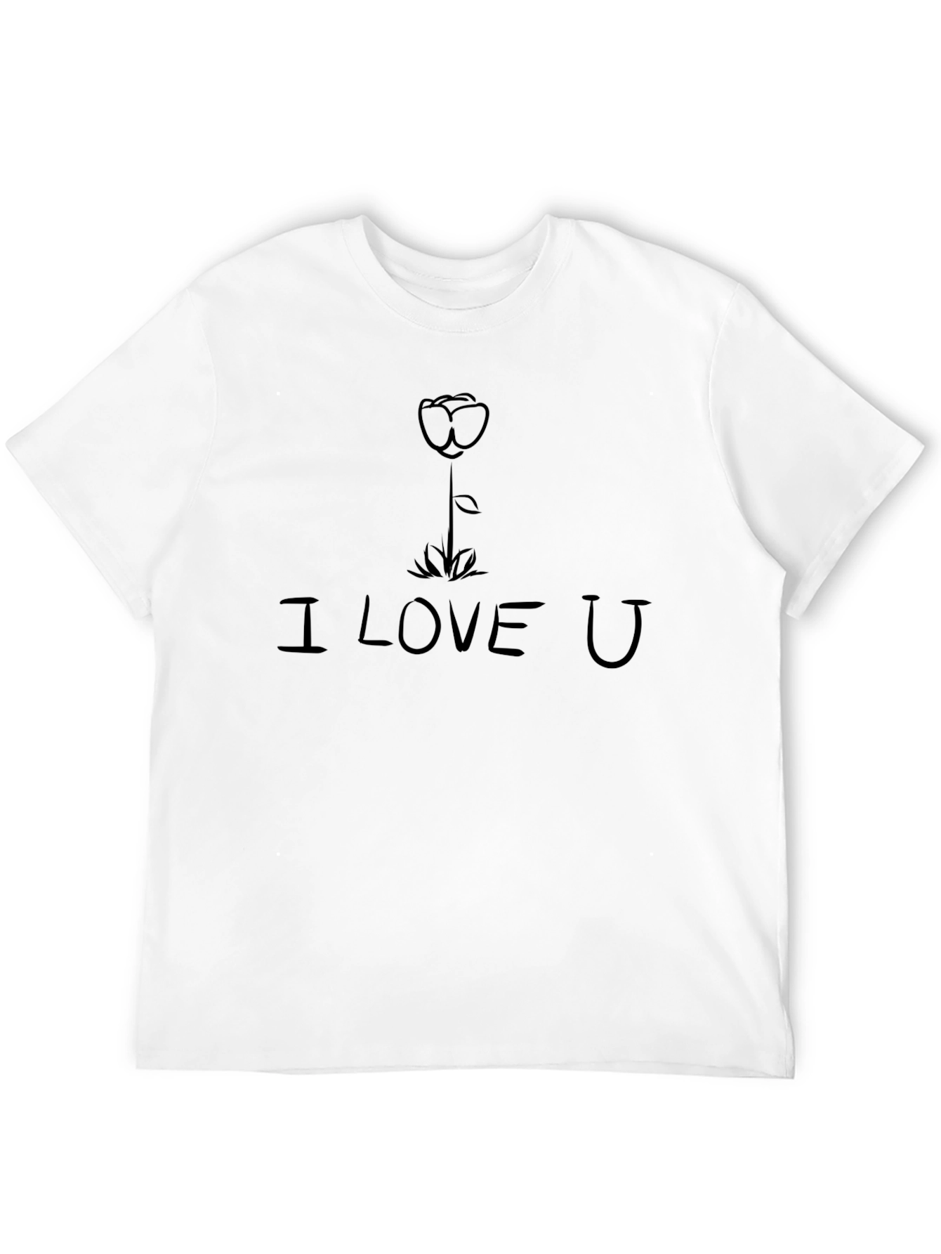 I Love U Black Graphic Tee - Unisex
