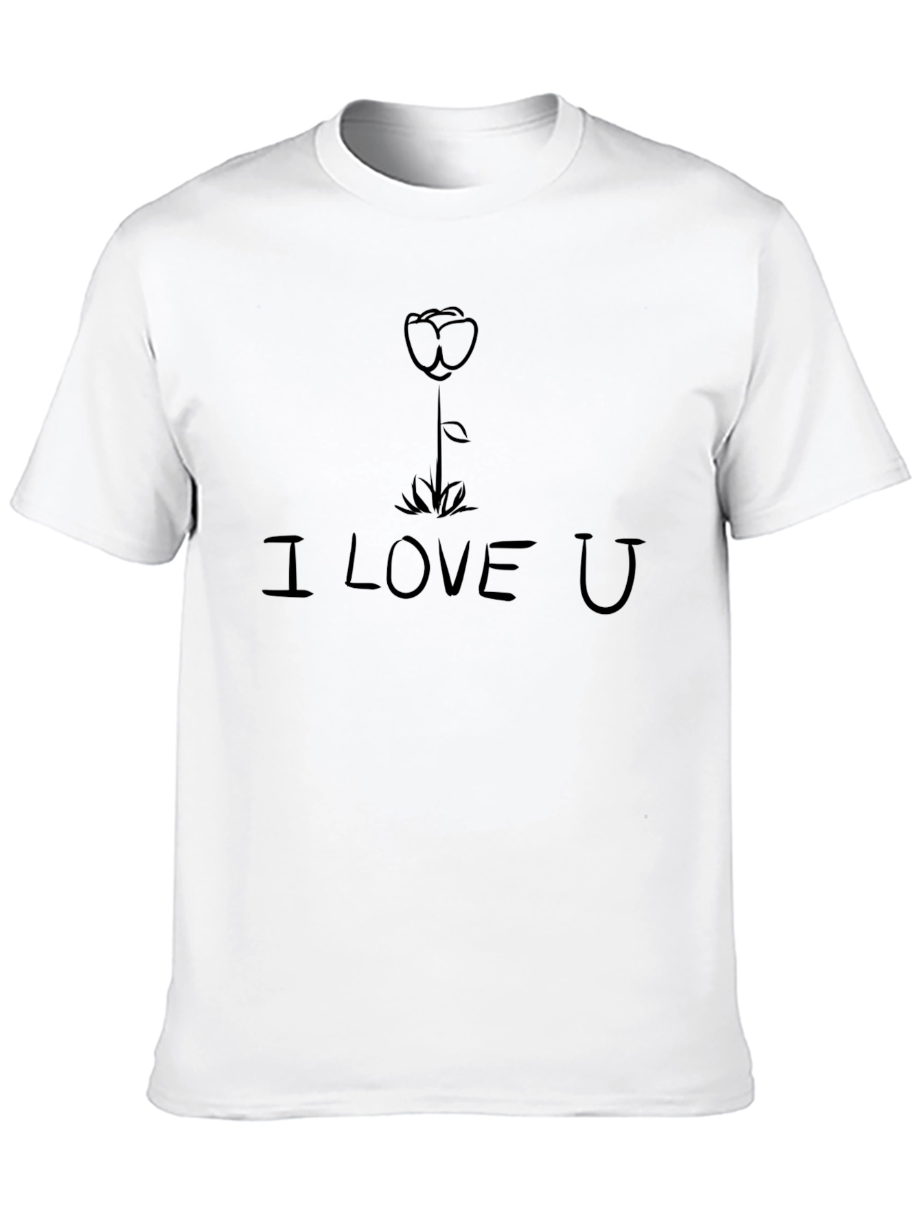 I Love U Black Graphic Tee - Unisex