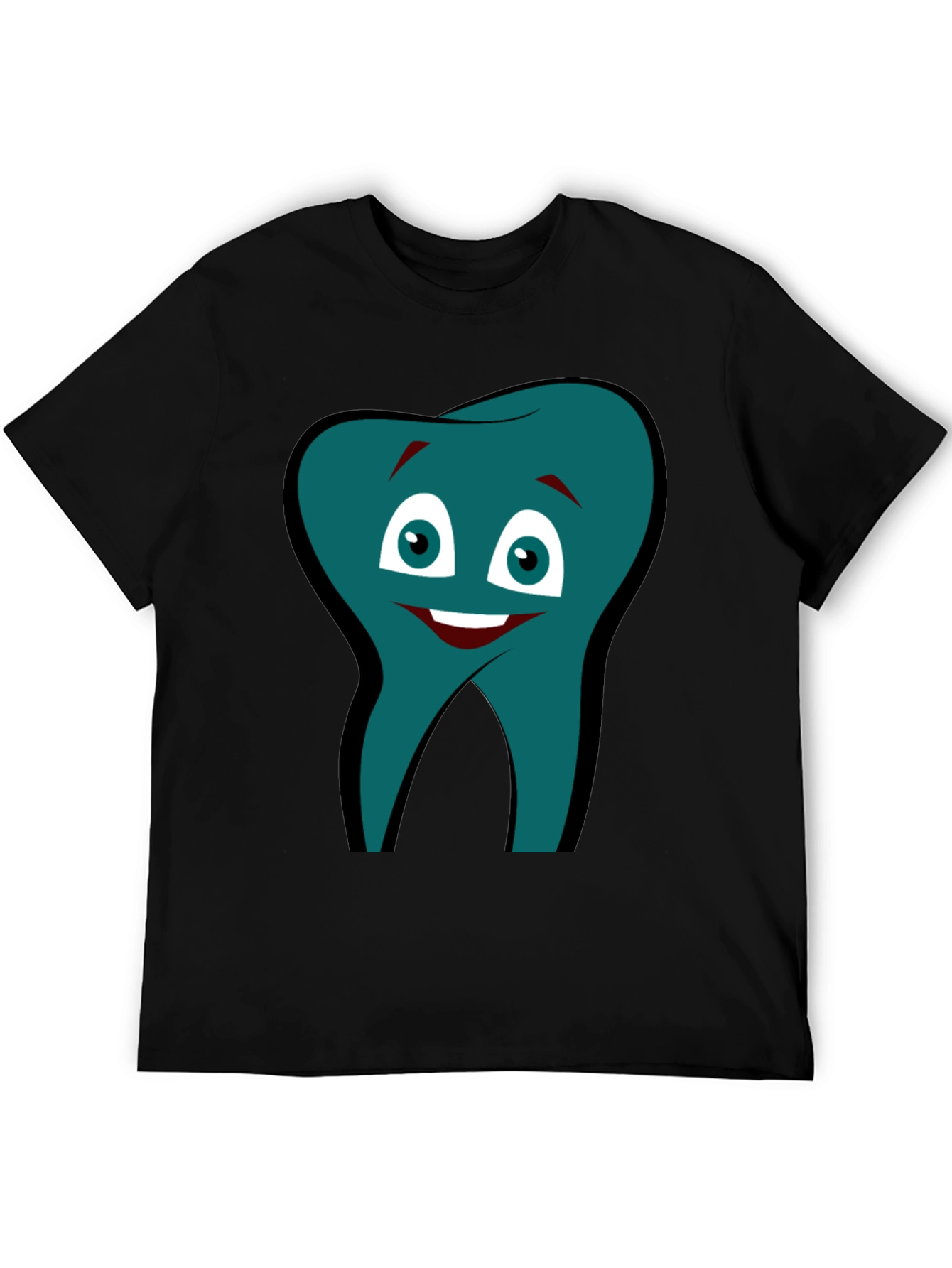 Funny Tooth Graphic Tee - Black Cotton Comfort
