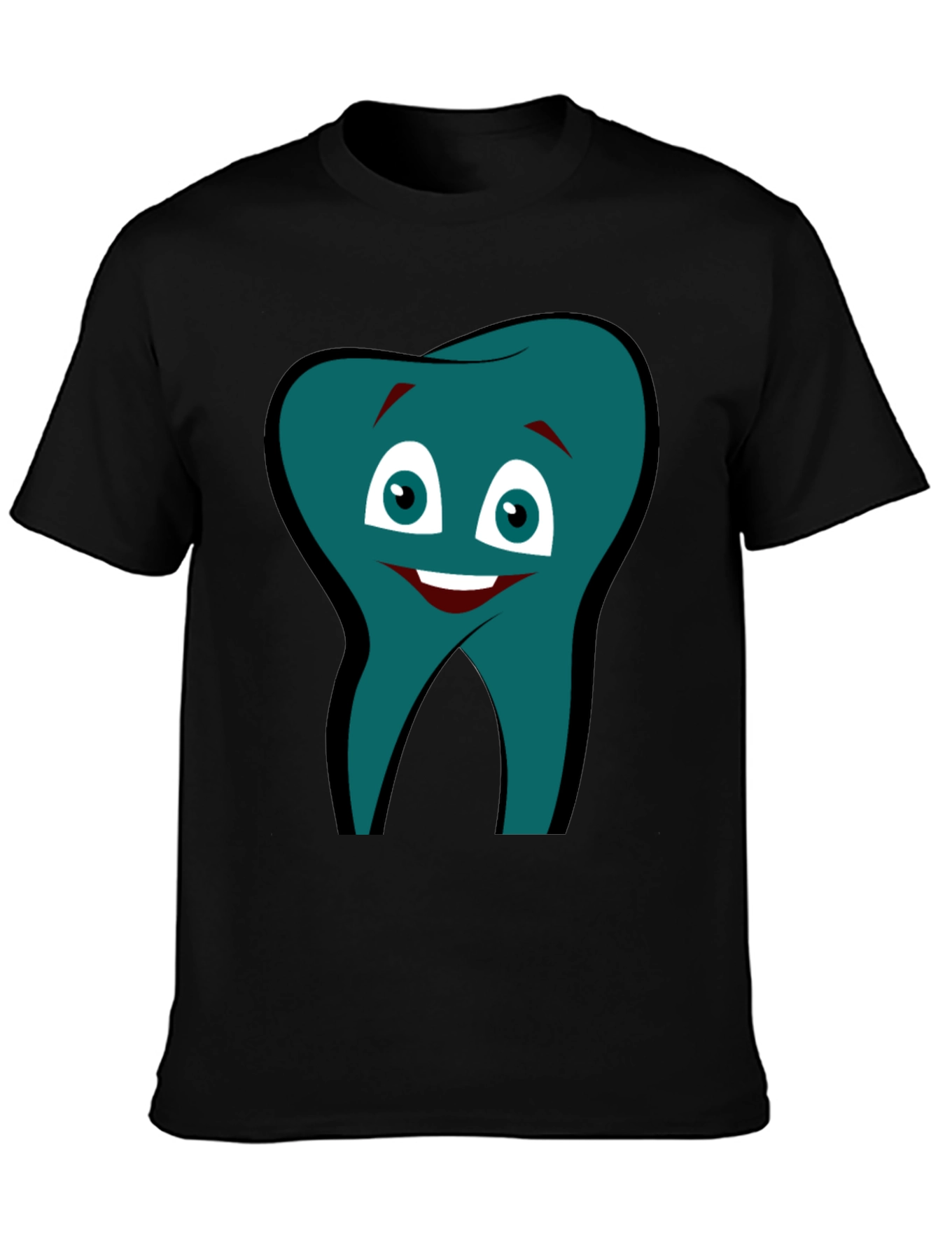 Funny Tooth Graphic Tee - Black Cotton Comfort