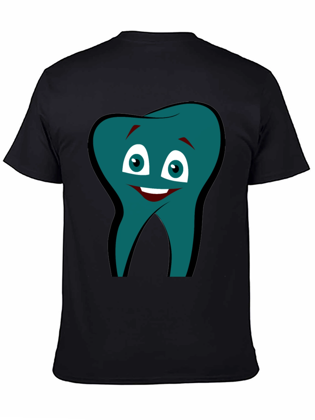 Funny Tooth Graphic Tee - Black Cotton Comfort