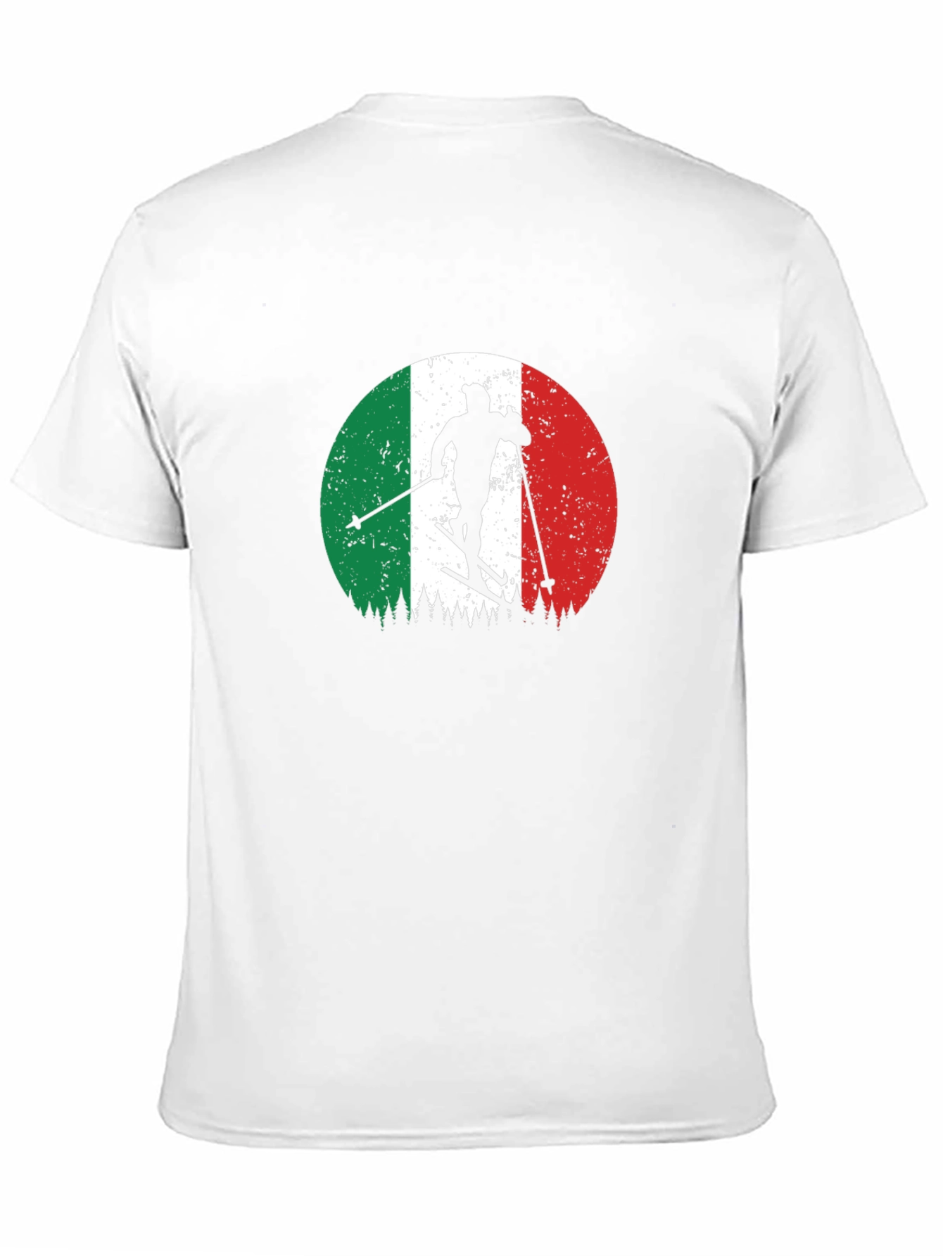 Italian Flag Skiing T-Shirt - Retro Style