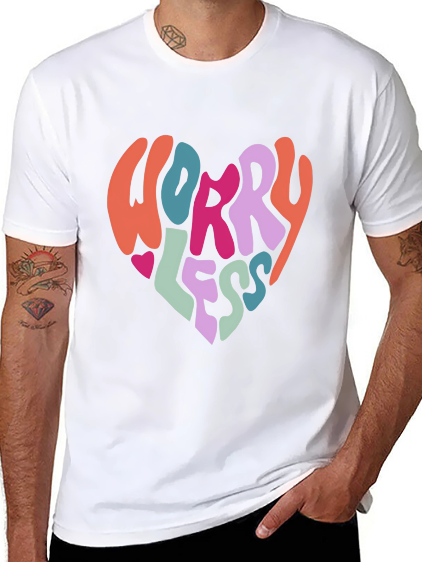 Worry Less Graphic Tee - Black Cotton T-Shirt