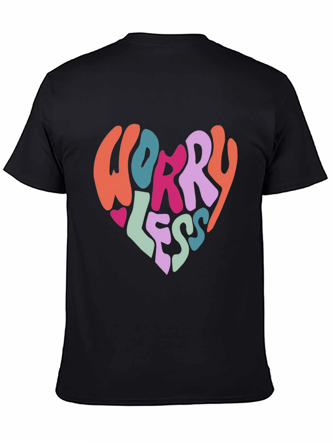 Worry Less Graphic Tee - Black Cotton T-Shirt