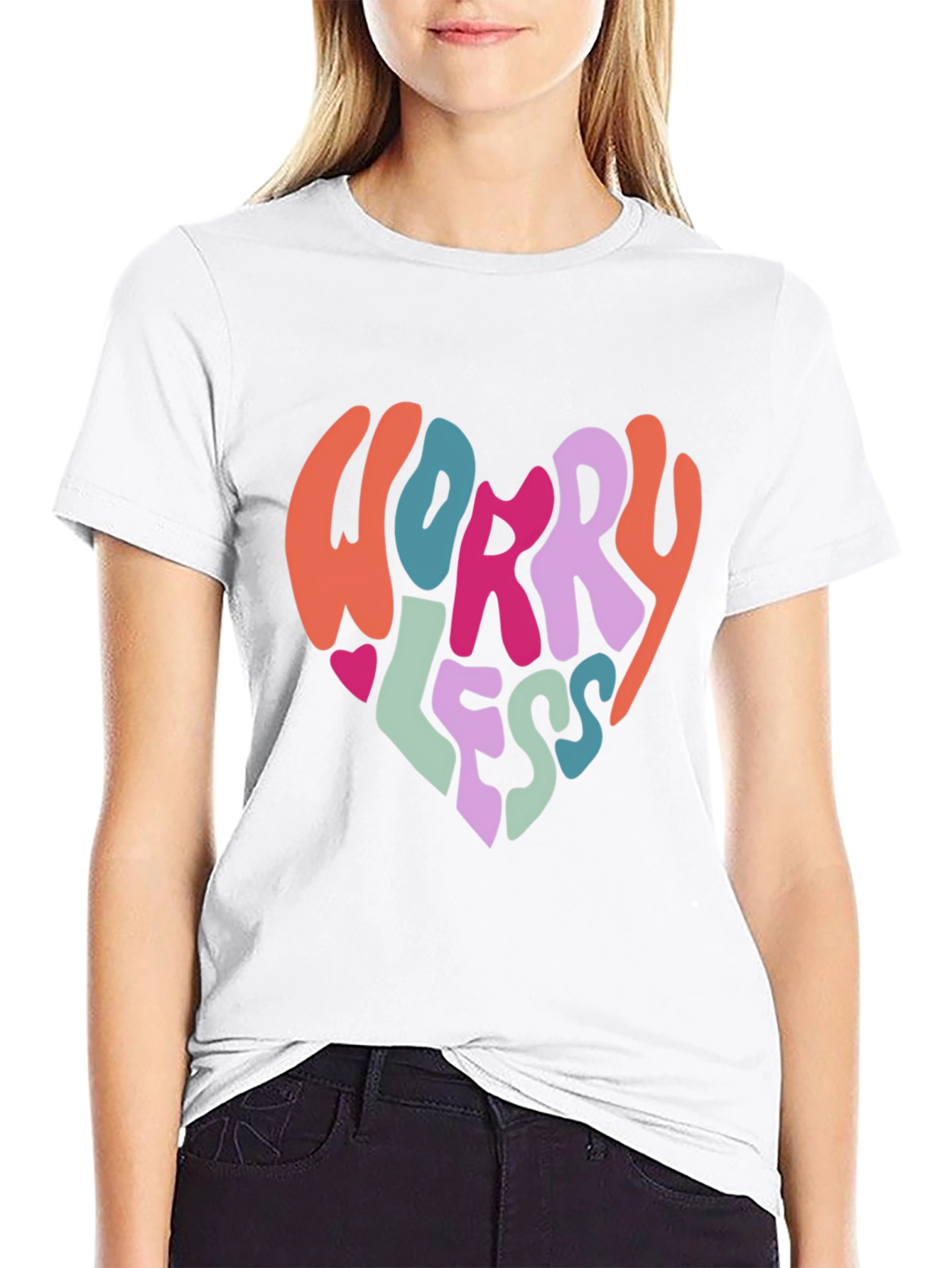 Worry Less Graphic Tee - Black Cotton T-Shirt