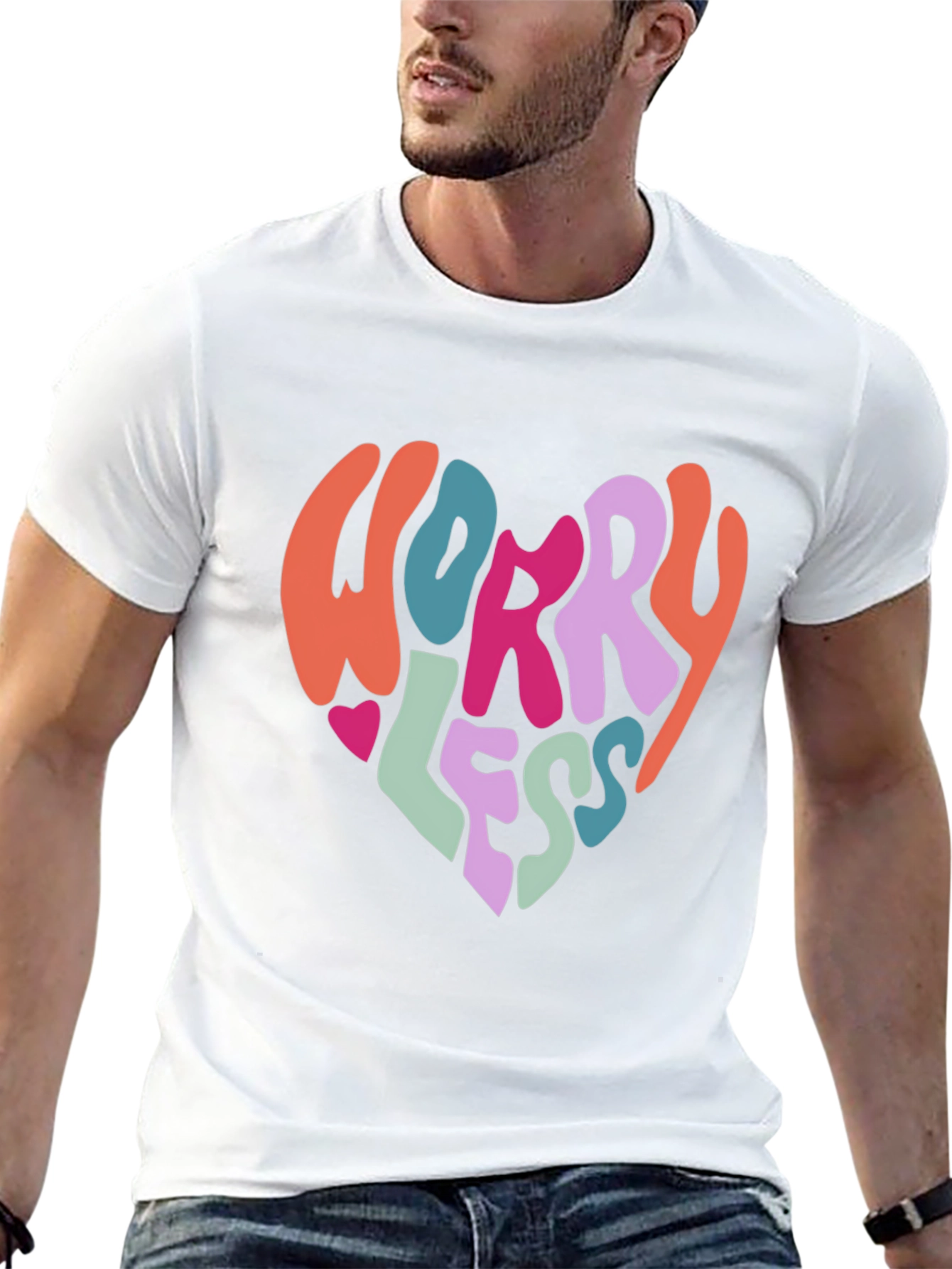 Worry Less Graphic Tee - Black Cotton T-Shirt