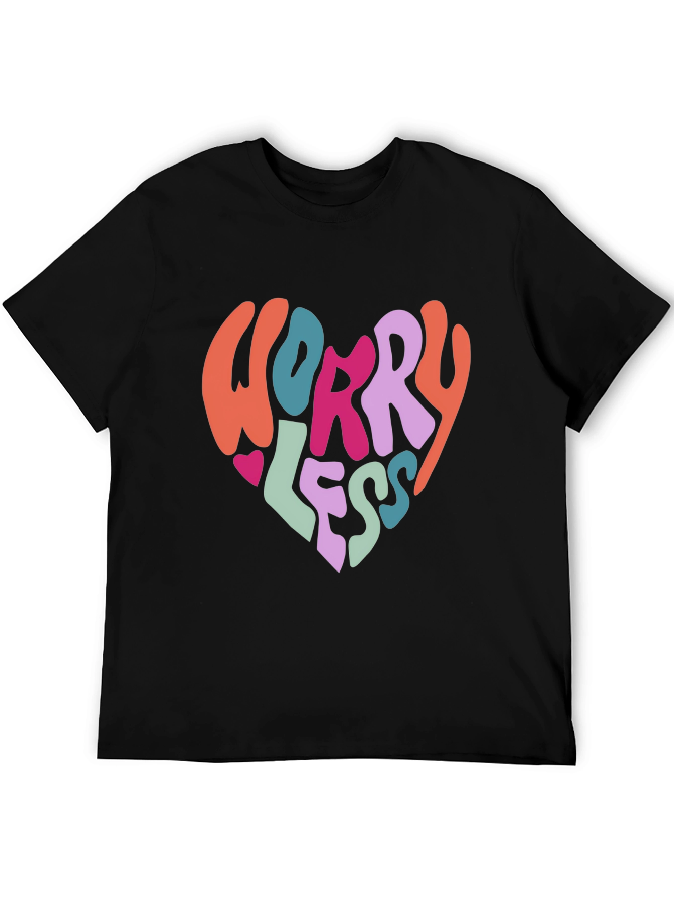 Worry Less Graphic Tee - Black Cotton T-Shirt