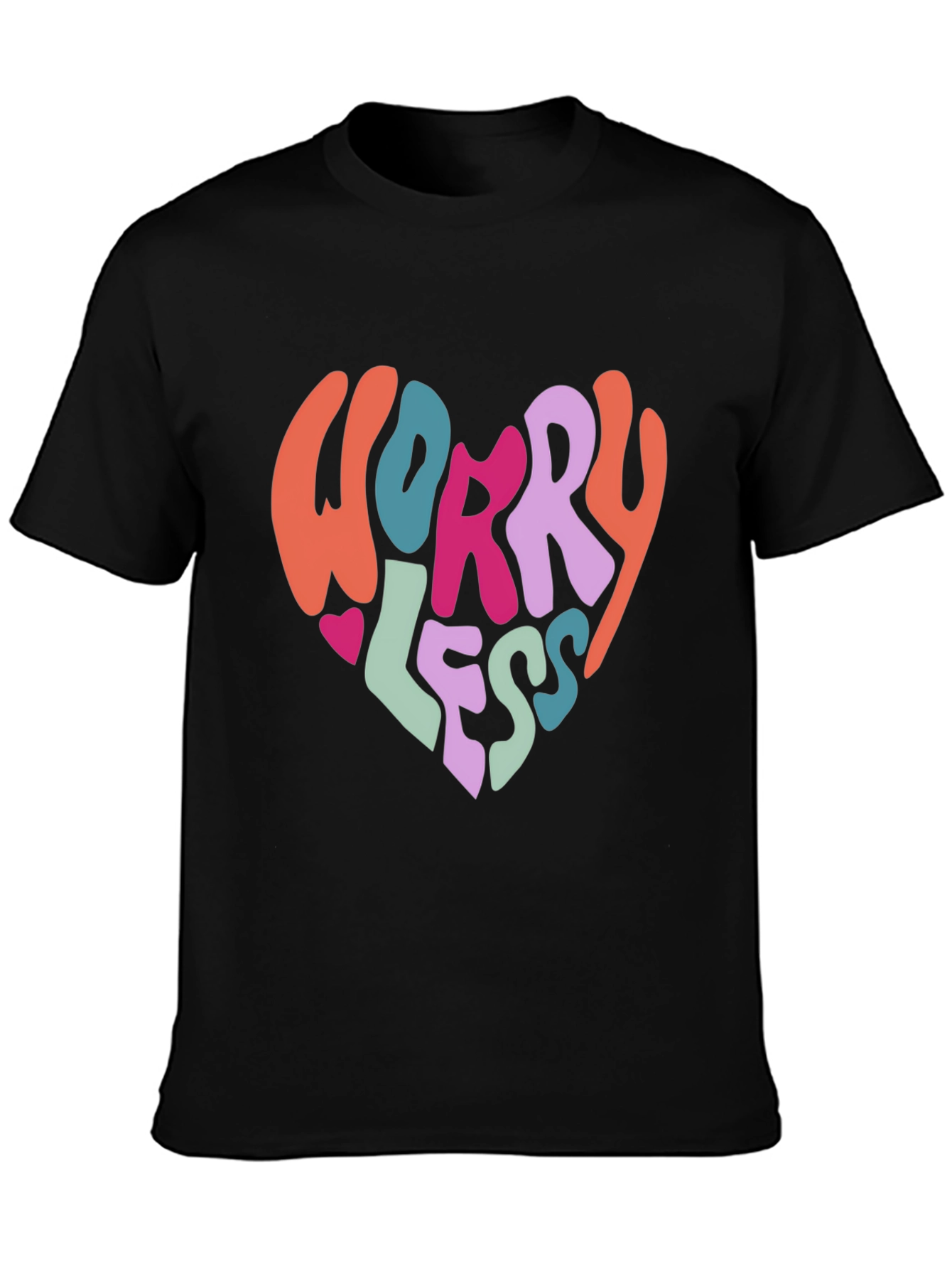 Worry Less Graphic Tee - Black Cotton T-Shirt
