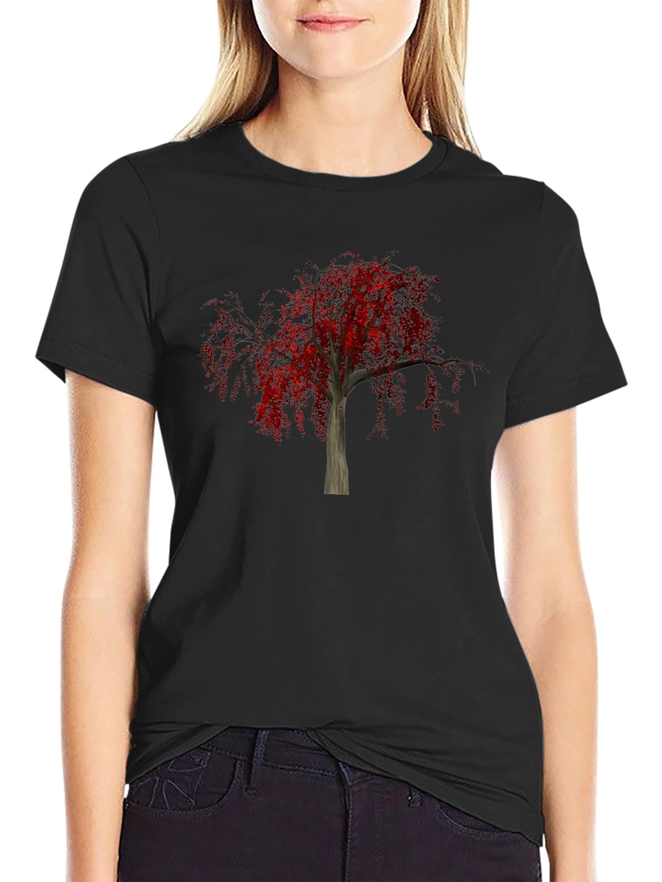 Autumn Tree Graphic T-Shirt - Black