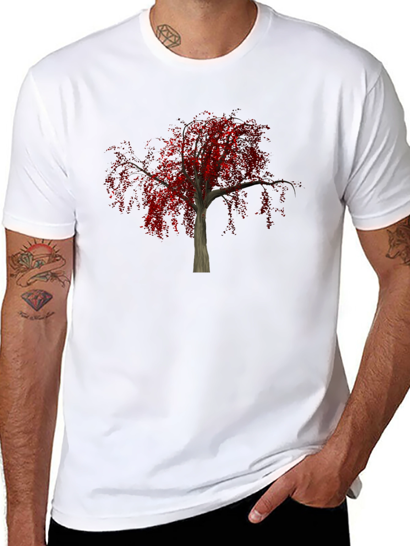 Autumn Tree Graphic T-Shirt - Black