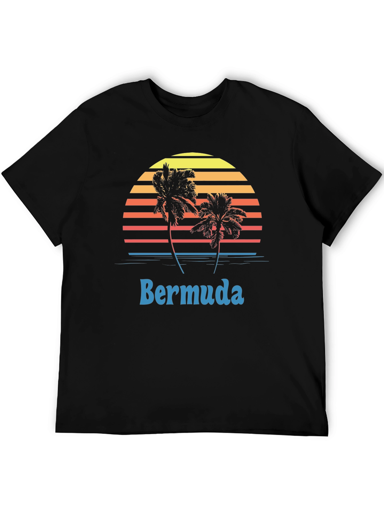 Bermuda Sunset Palm Tree Graphic T-Shirt