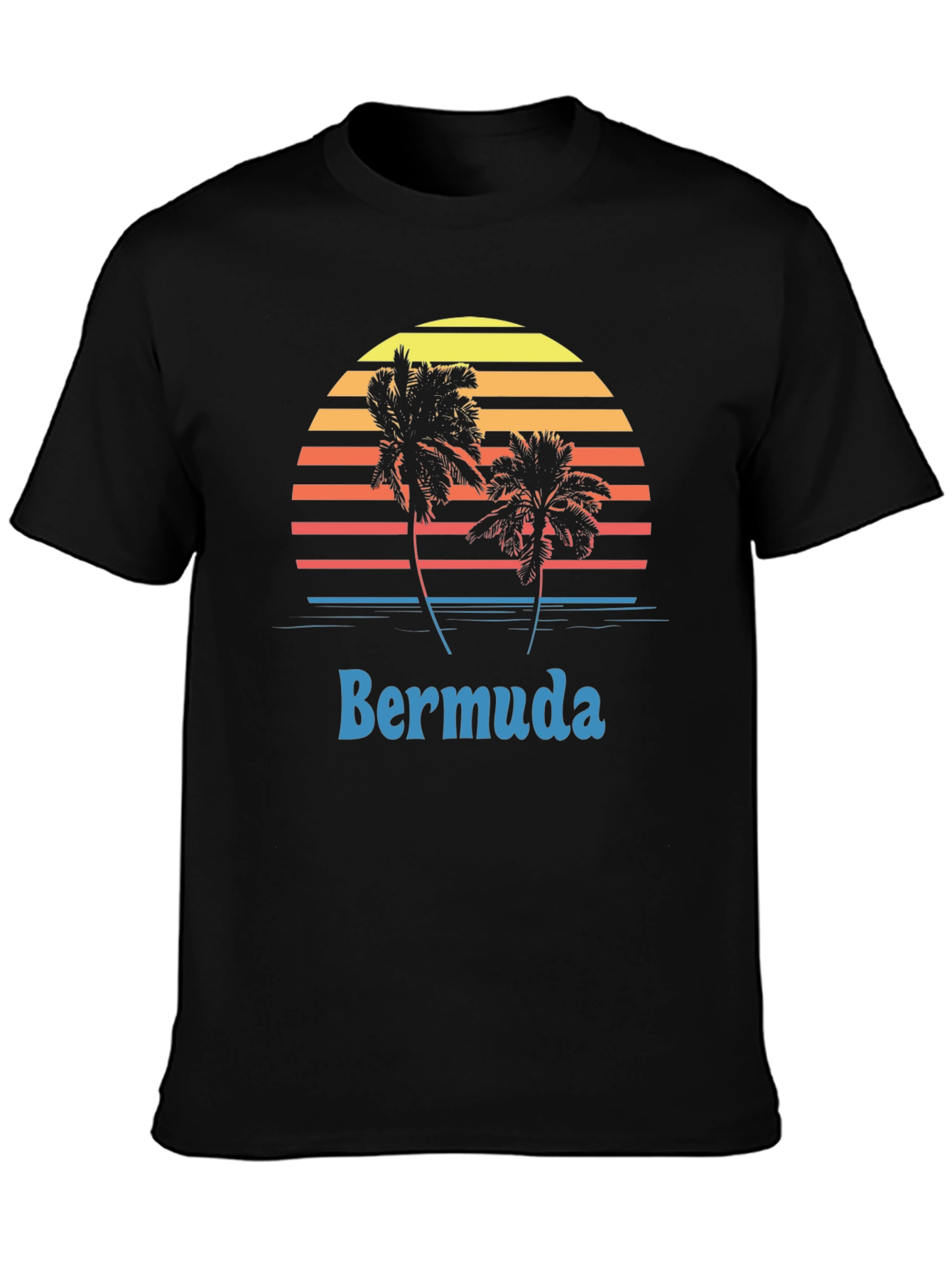 Bermuda Sunset Palm Tree Graphic T-Shirt
