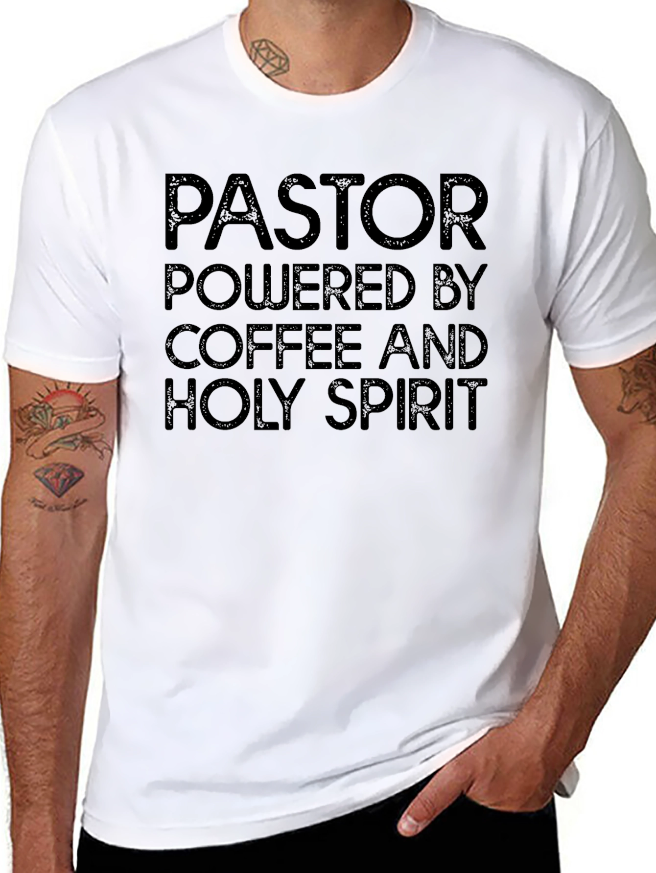Pastor Powered By Coffee and Holy Spirit T-Shirt