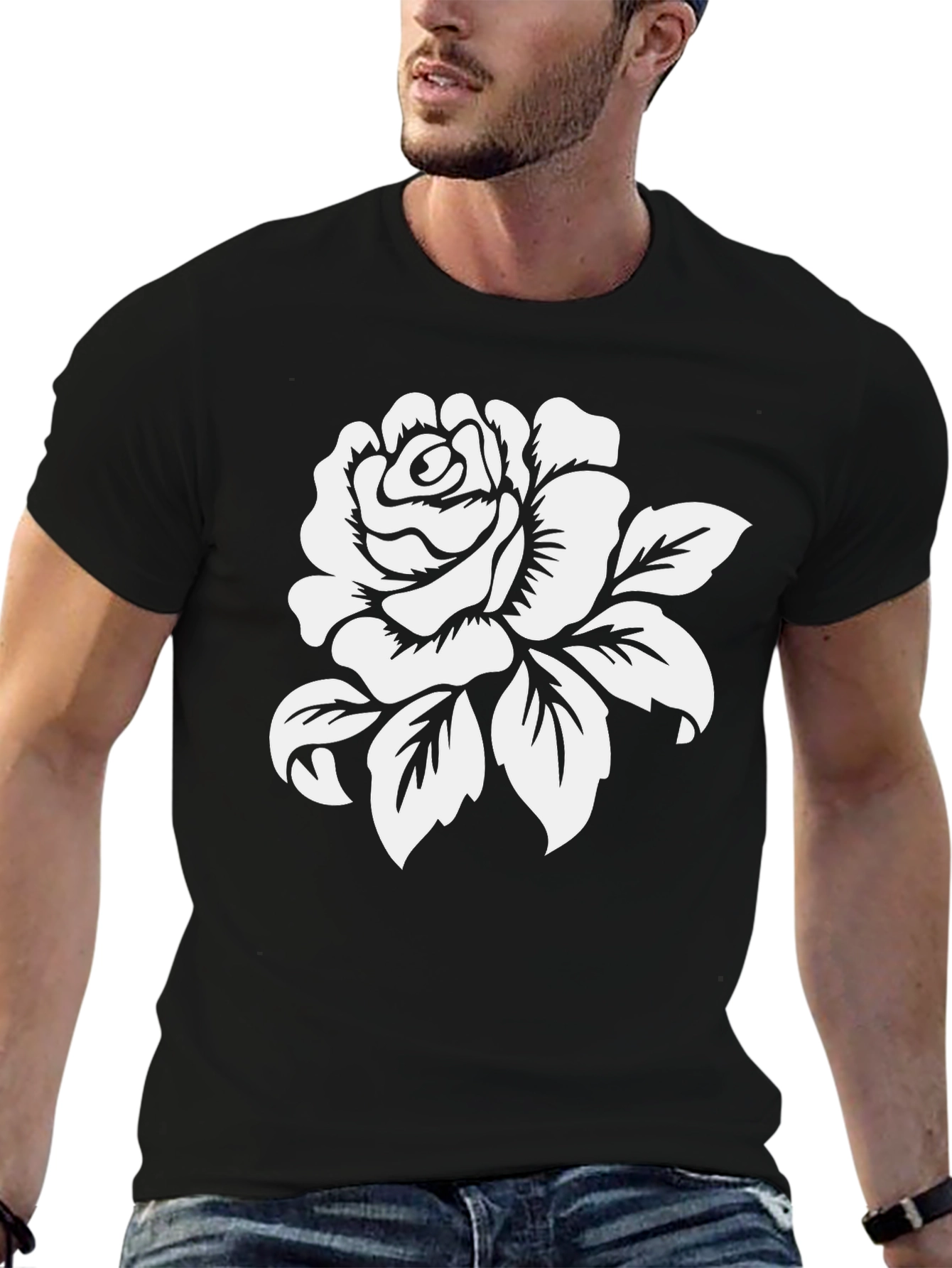 Rose Graphic Black T-Shirt