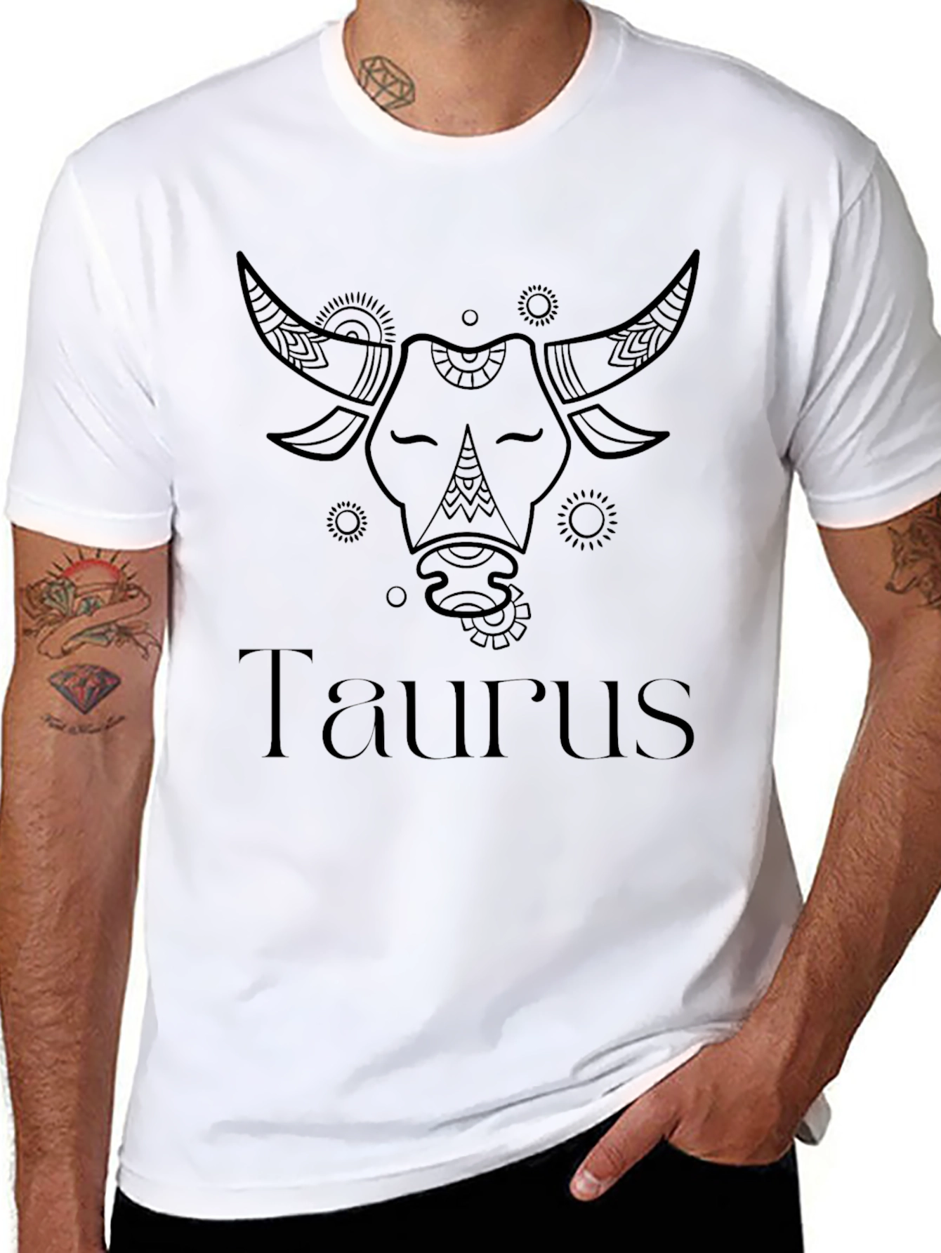 Taurus Zodiac Black Graphic Tee