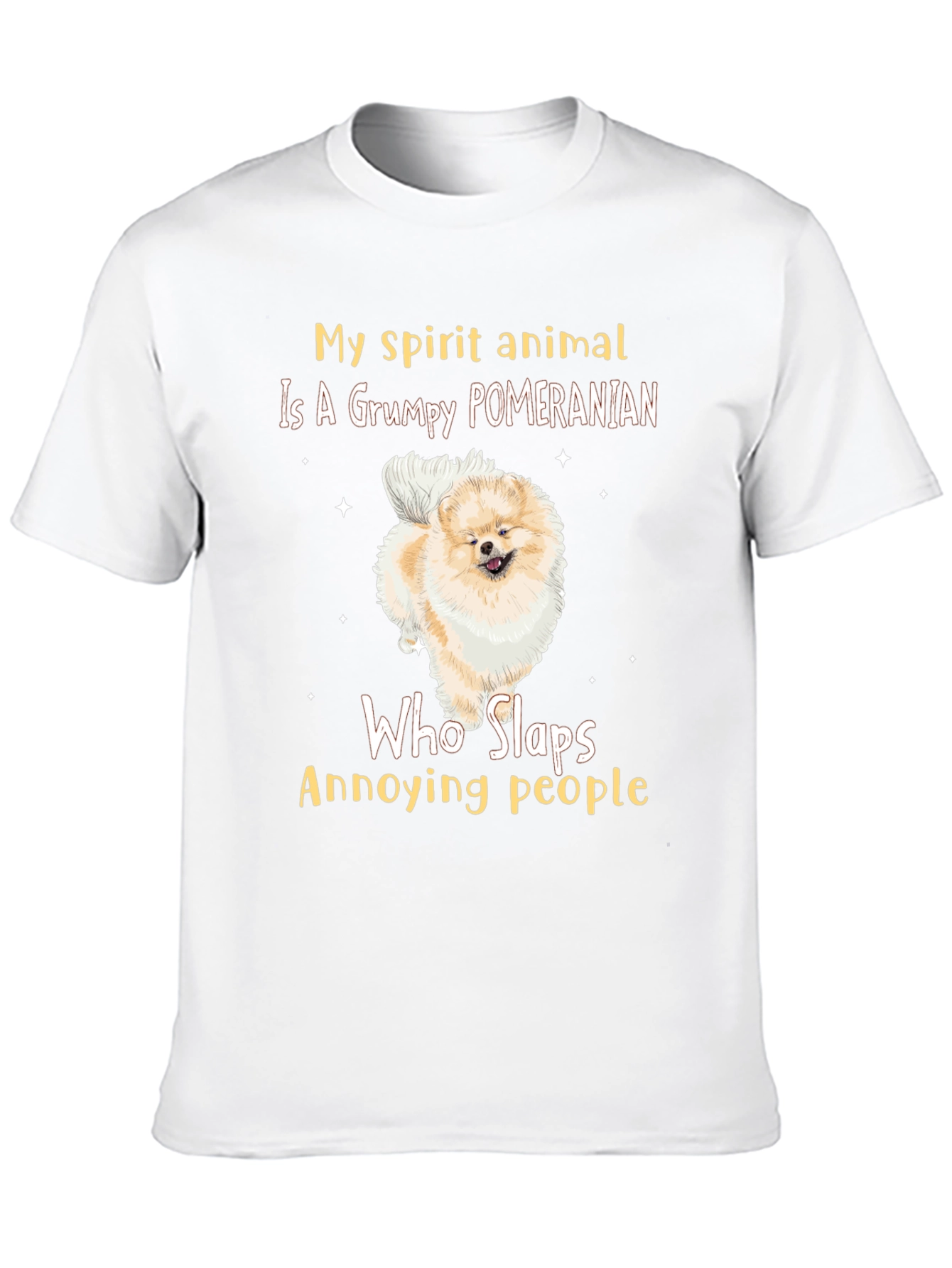 Grumpy Pomeranian Slaps People T-Shirt