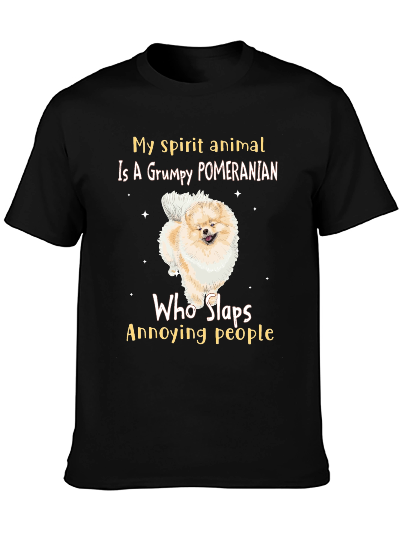 Grumpy Pomeranian Slaps People T-Shirt