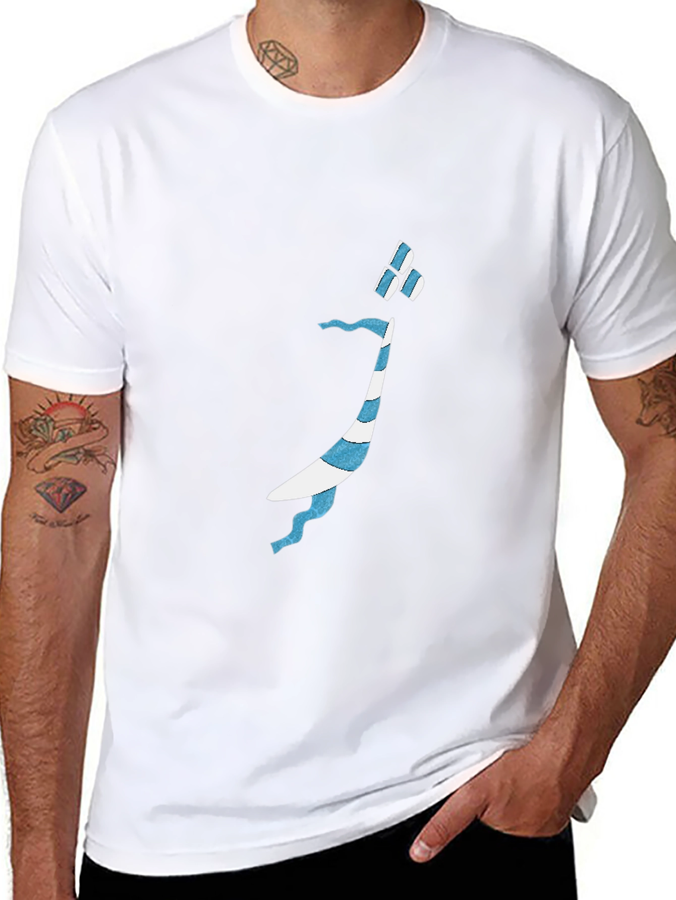 Mens Black T-Shirt with Arabic Letter Design