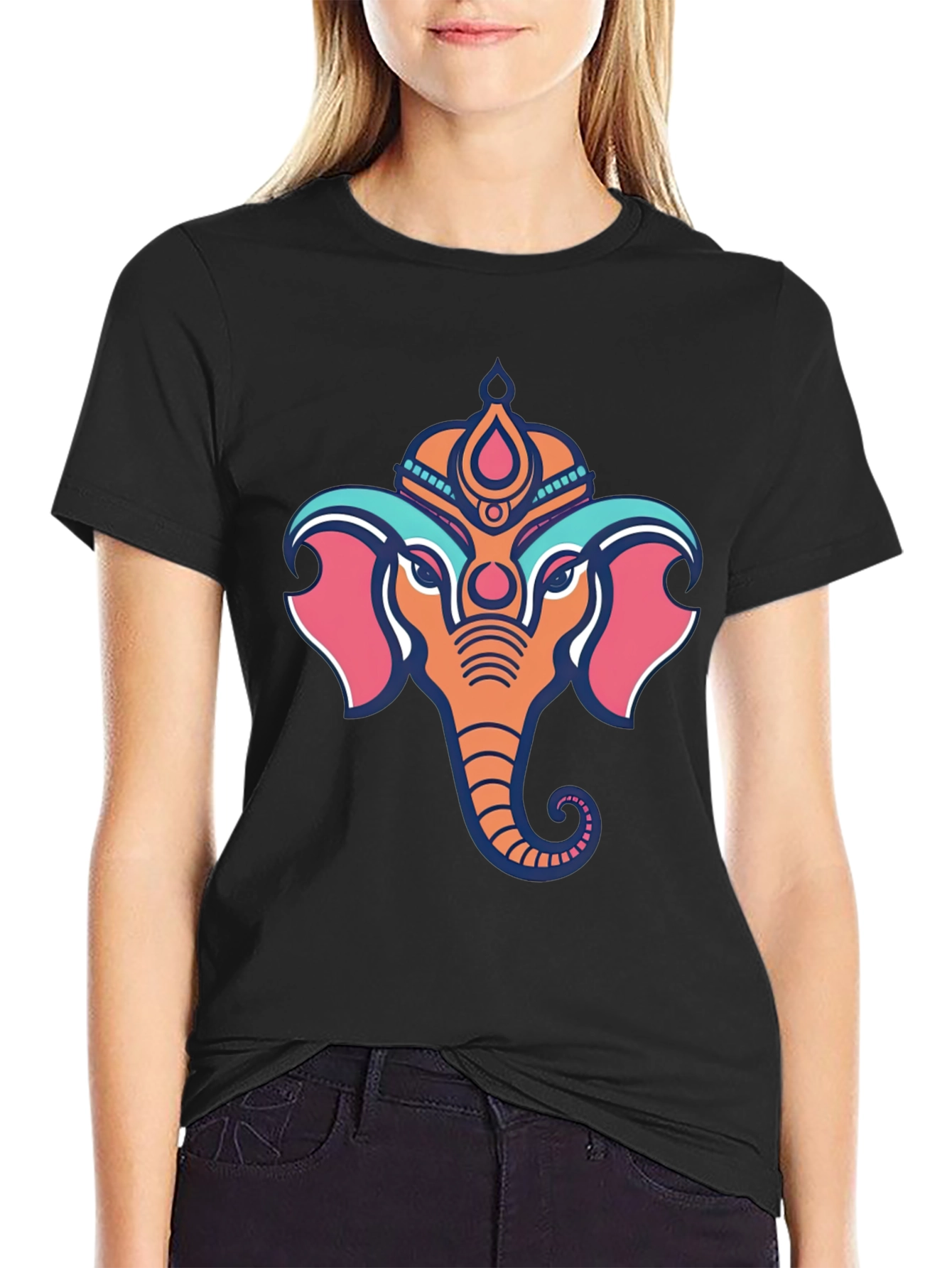 Ganesh Graphic Tee - Black Cotton T-Shirt