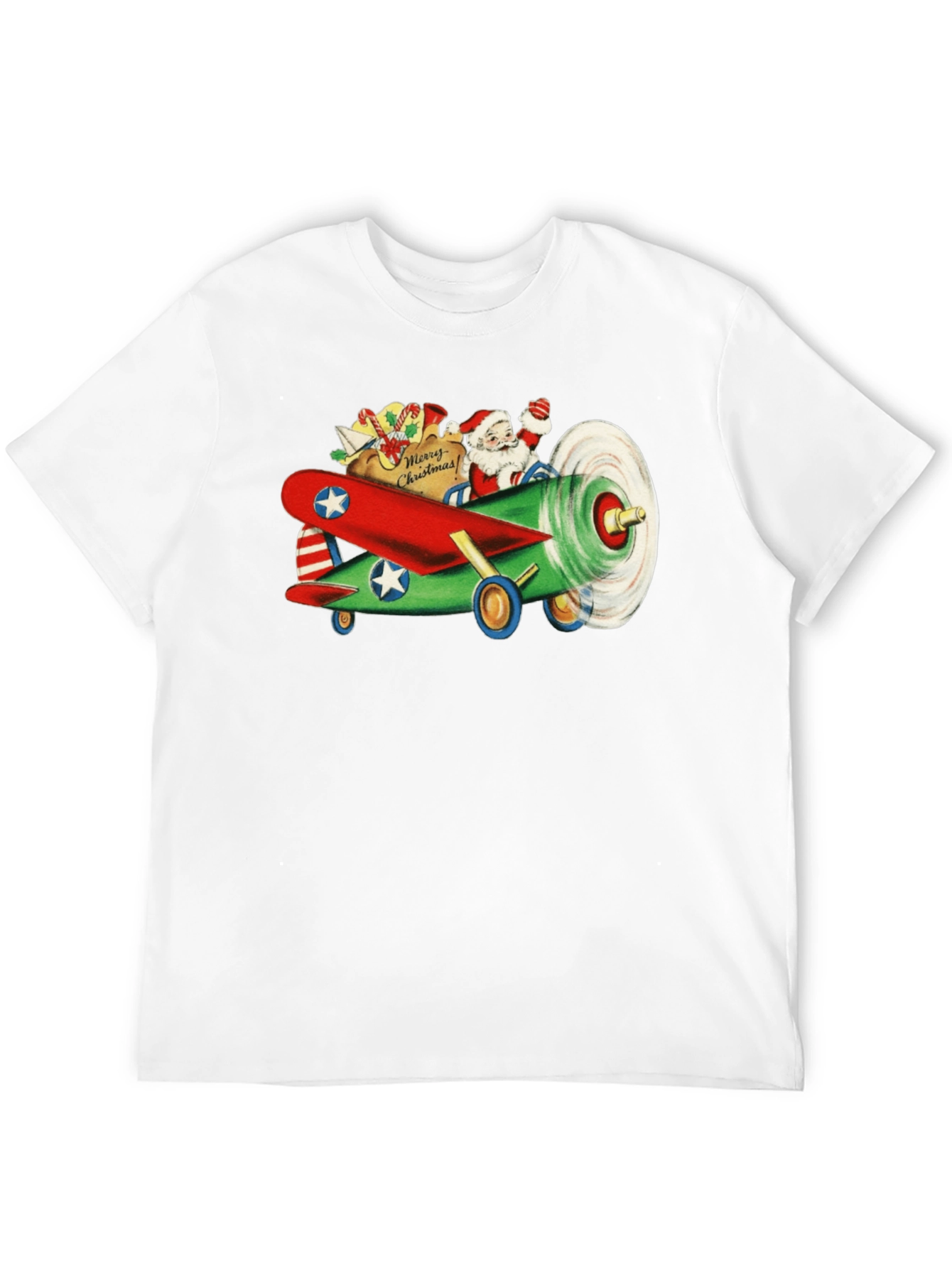 Santas Plane Black T-Shirt