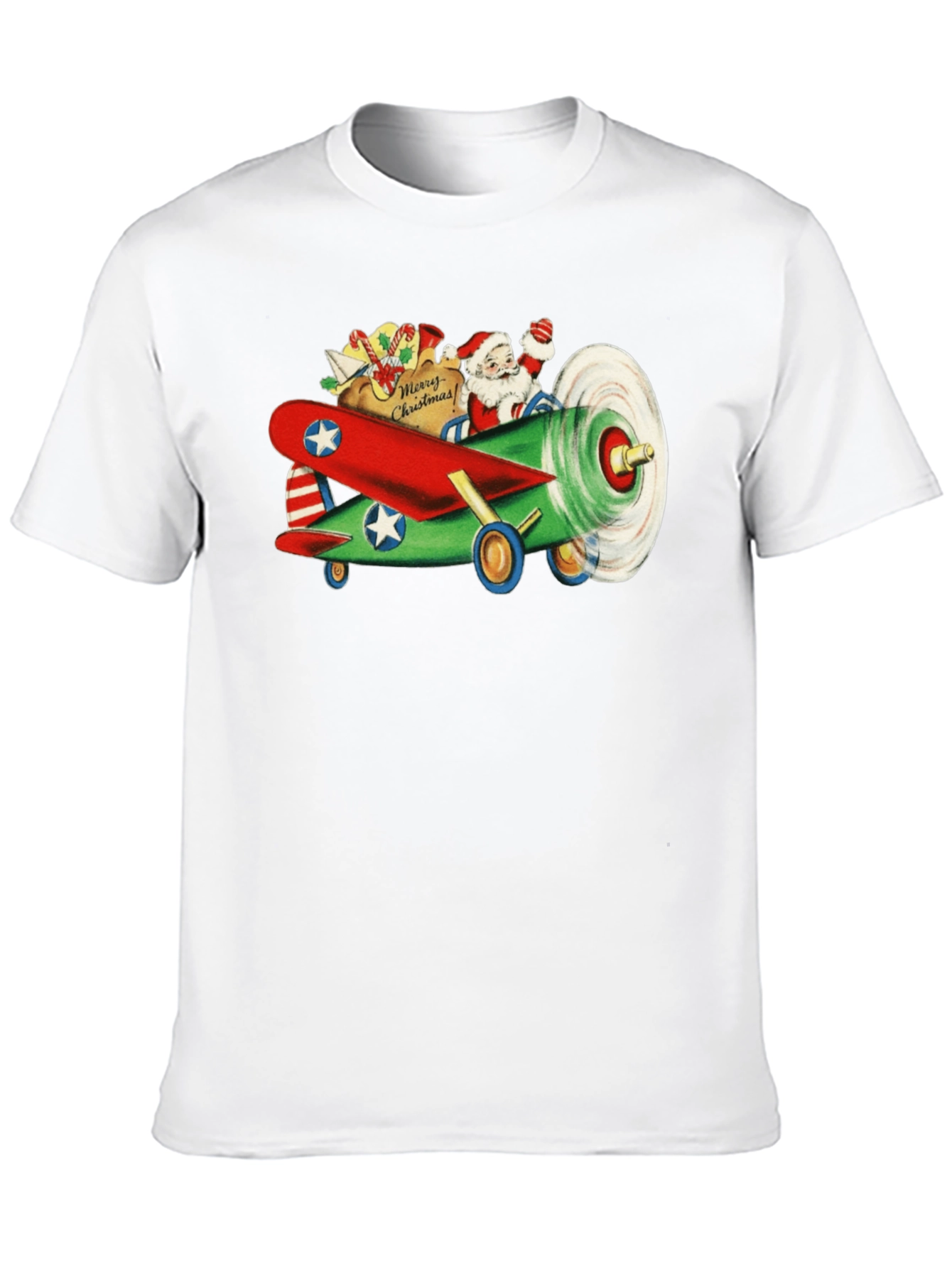 Santas Plane Black T-Shirt