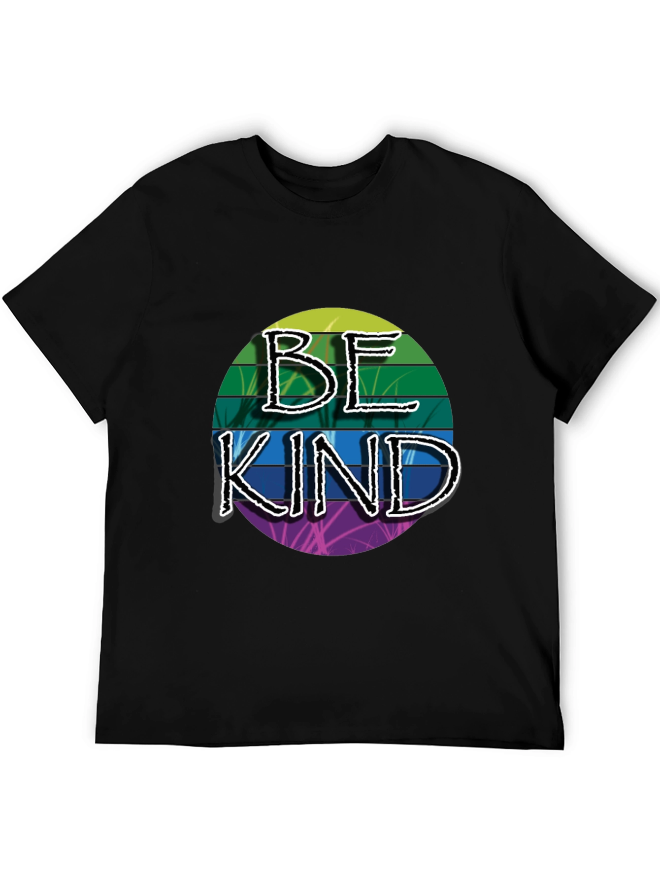 Be Kind Graphic Tee - Retro Stripe Design