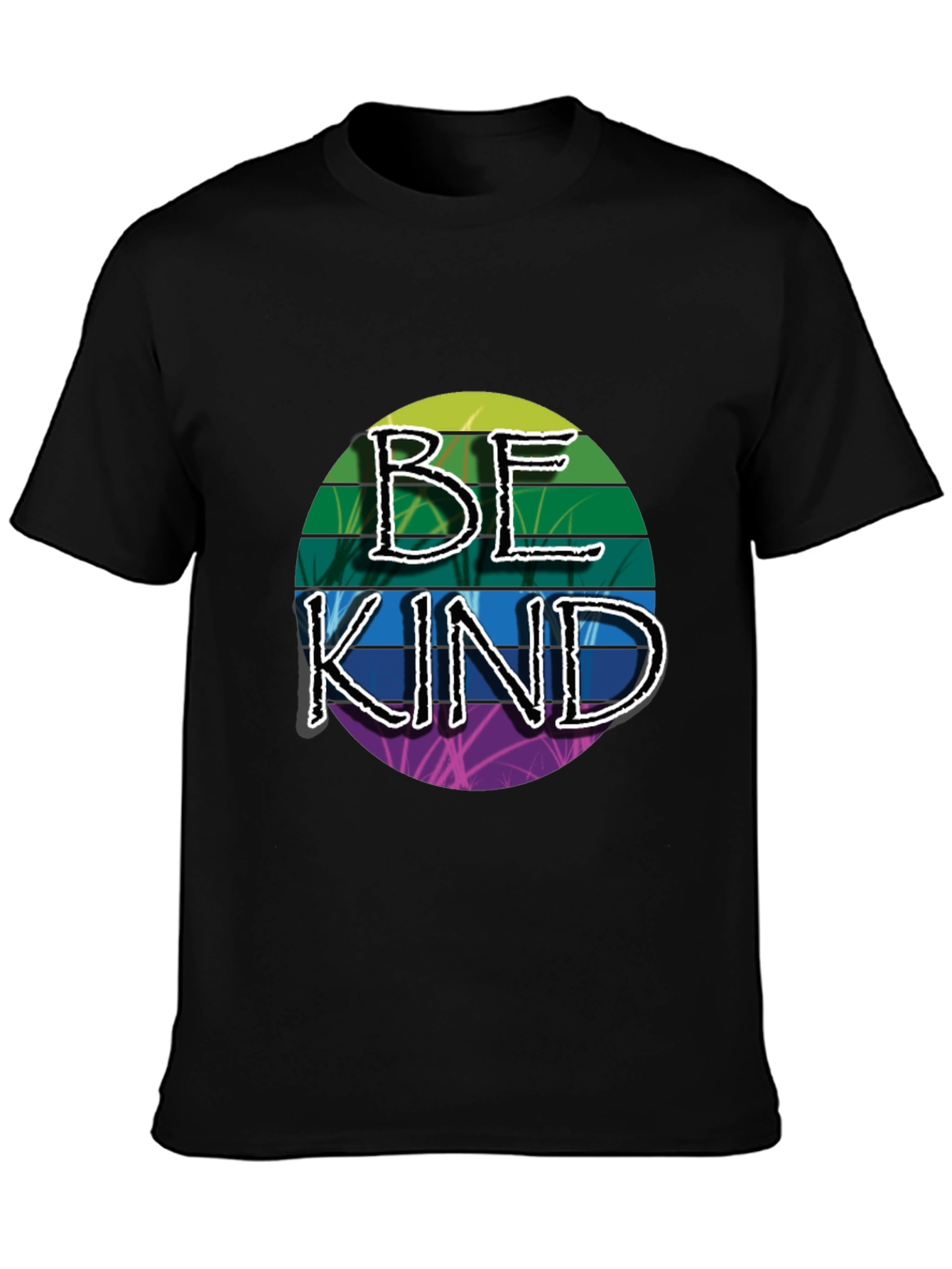 Be Kind Graphic Tee - Retro Stripe Design