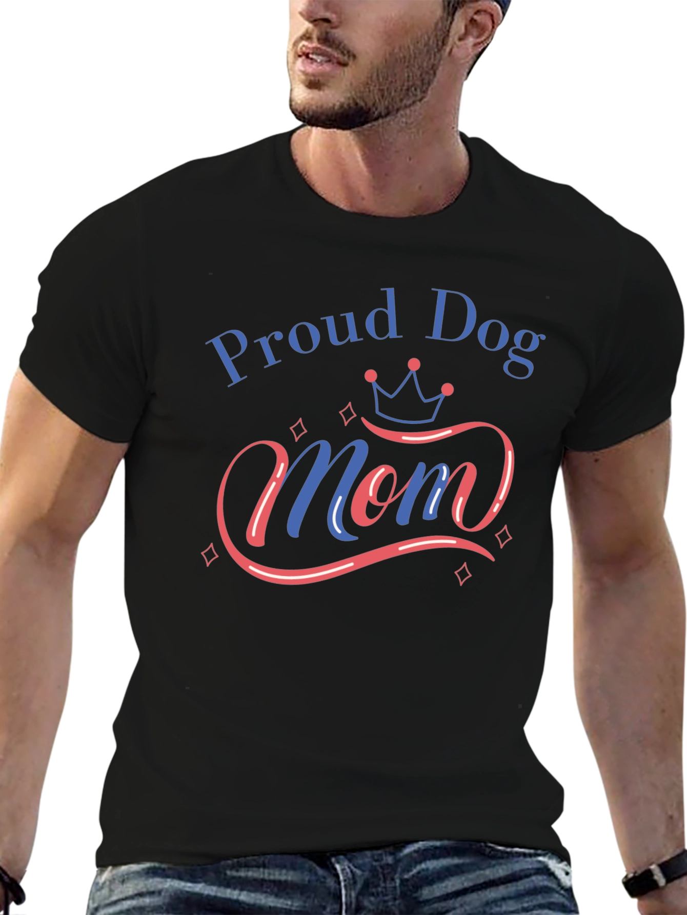 Proud Dog Mom Black T-Shirt